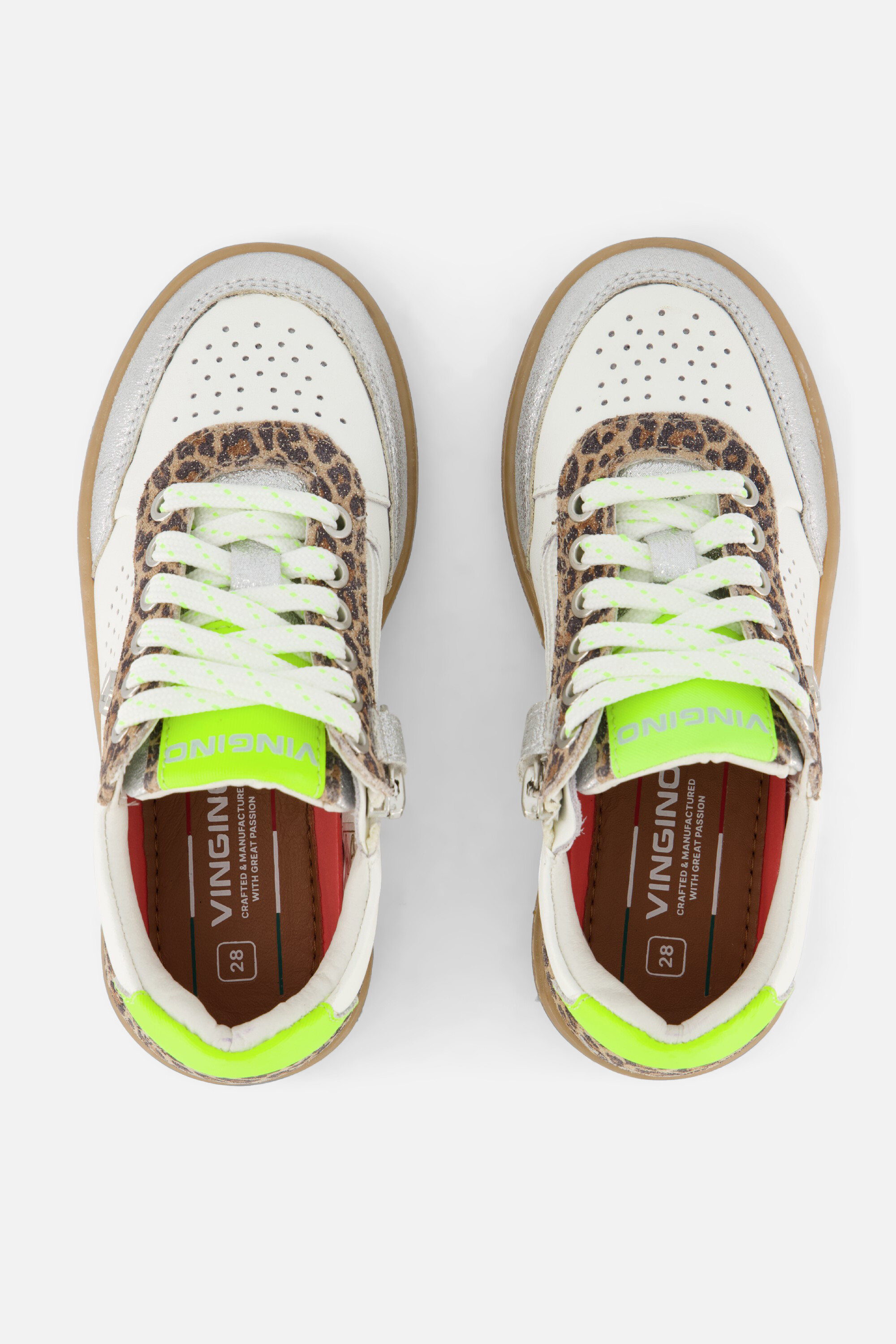 Vingino Animal Sneakers zilver Leer afbeelding 2