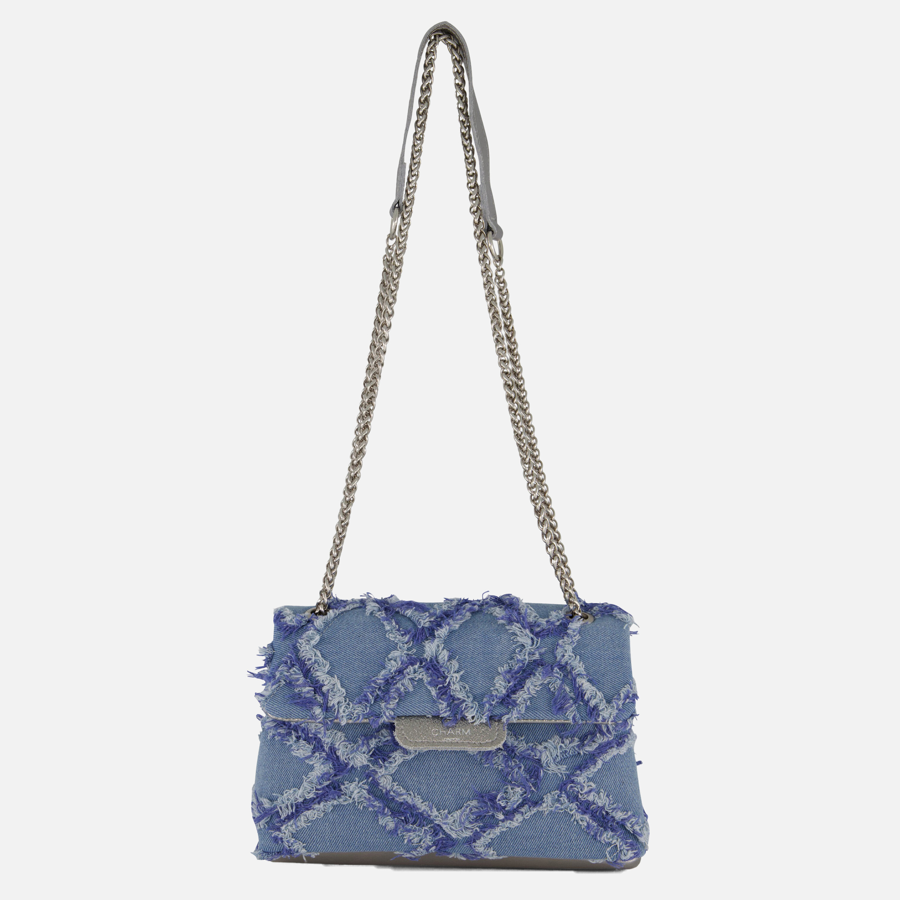Charm Schoudertas Denim blauw Canvas afbeelding 3