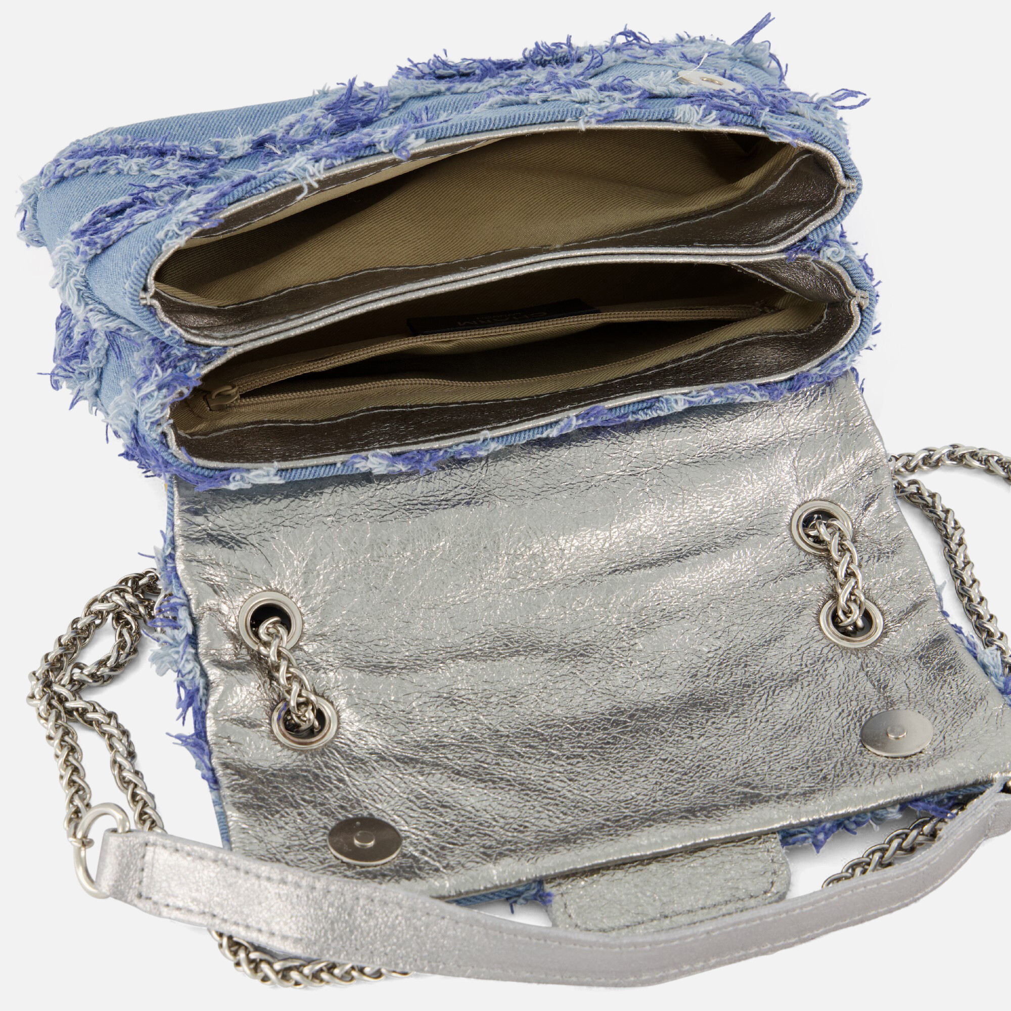 Charm Schoudertas Denim blauw Canvas afbeelding 2