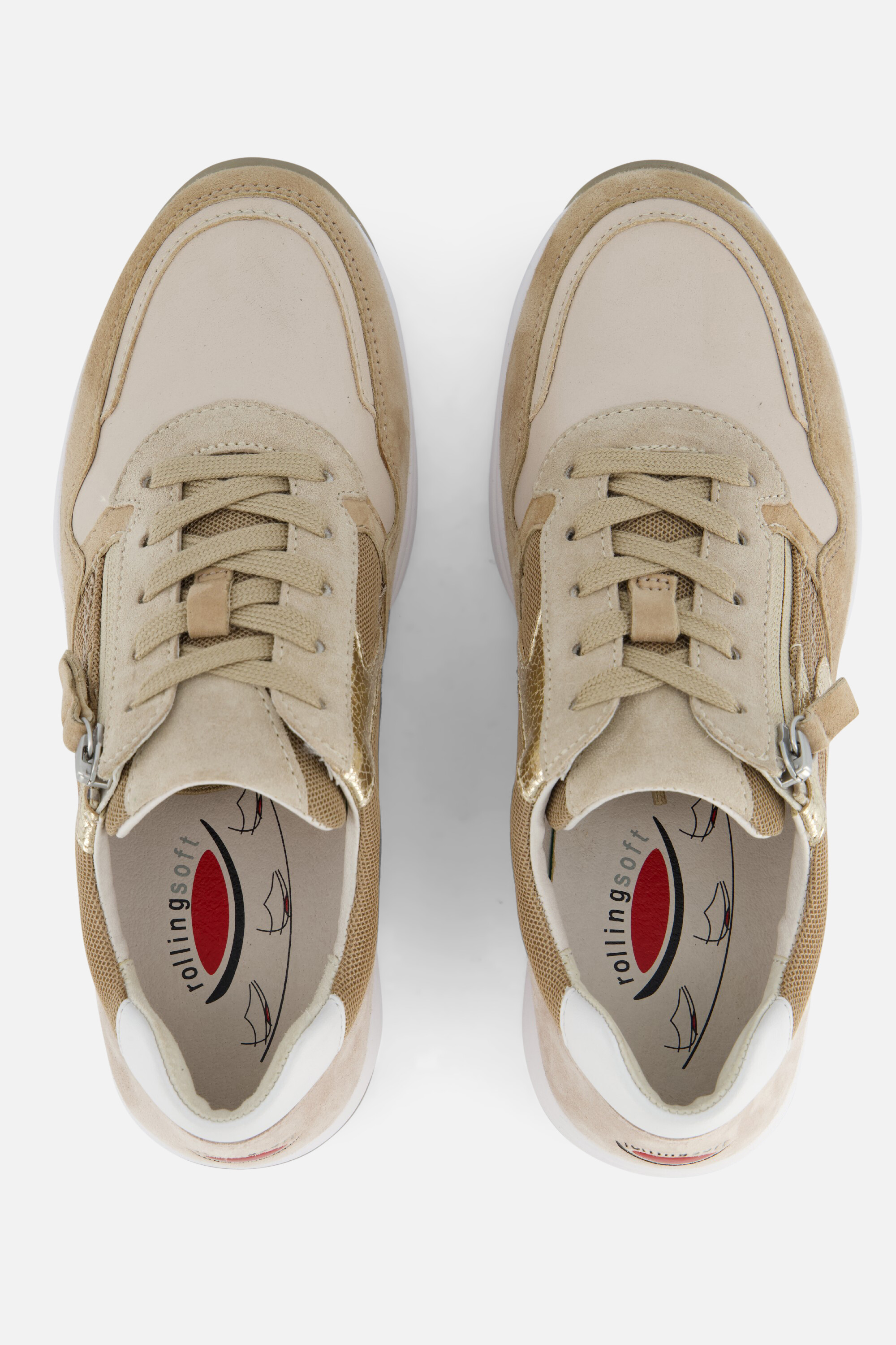 Gabor Rollingsoft Sneakers beige Suede afbeelding 2
