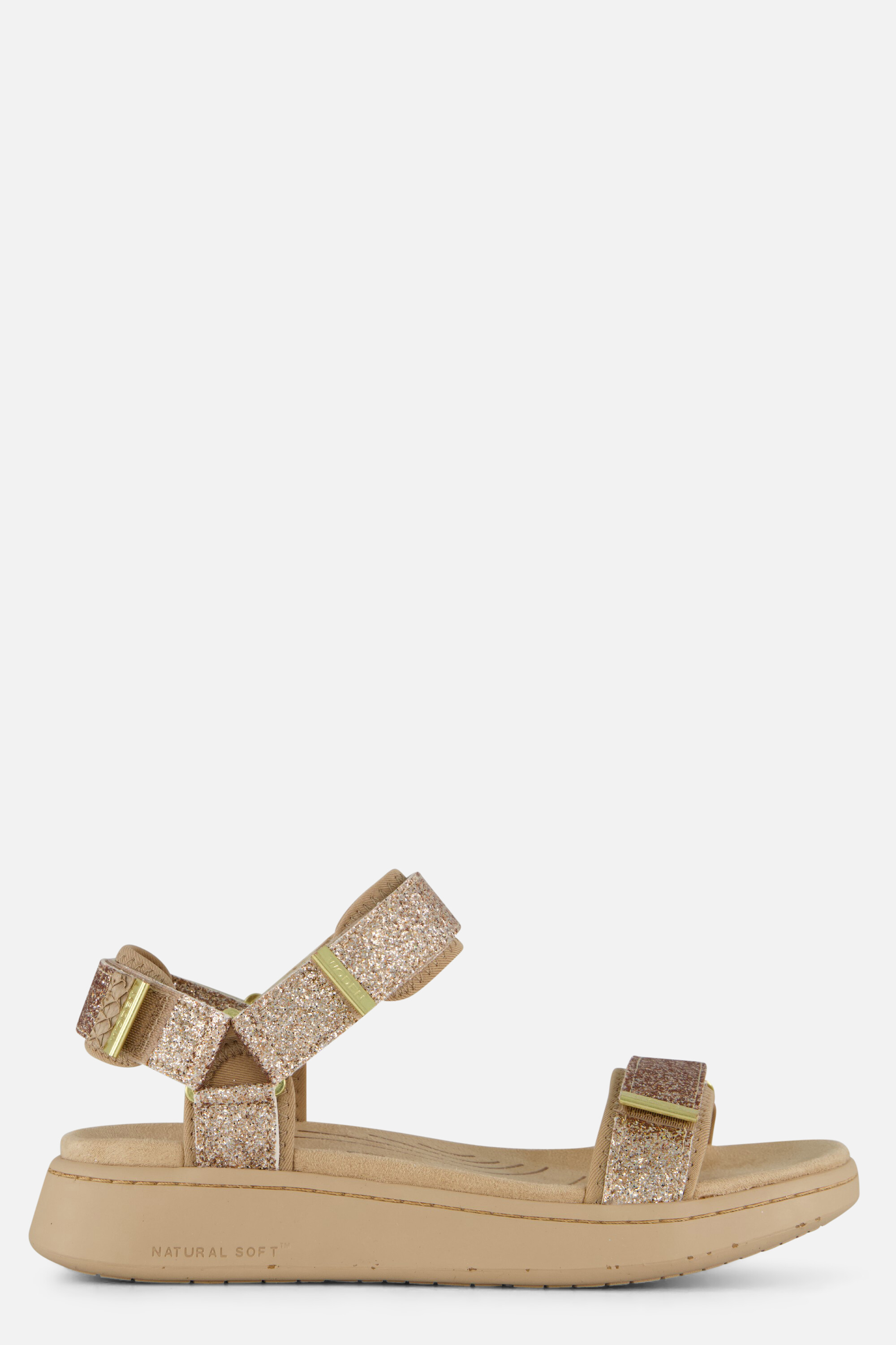 Woden Lite Line Sandalen beige Textiel afbeelding 4