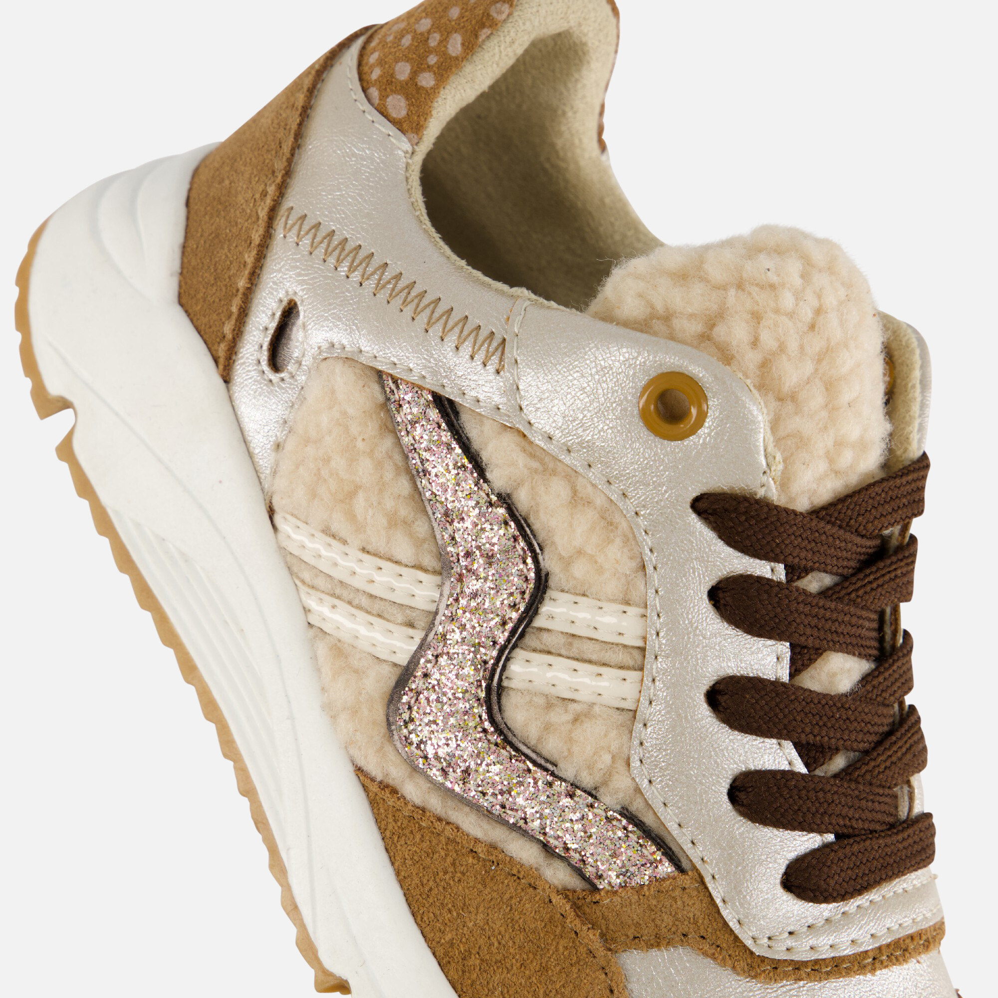 Muyters Teddy Sneakers beige Imitatieleer afbeelding 4
