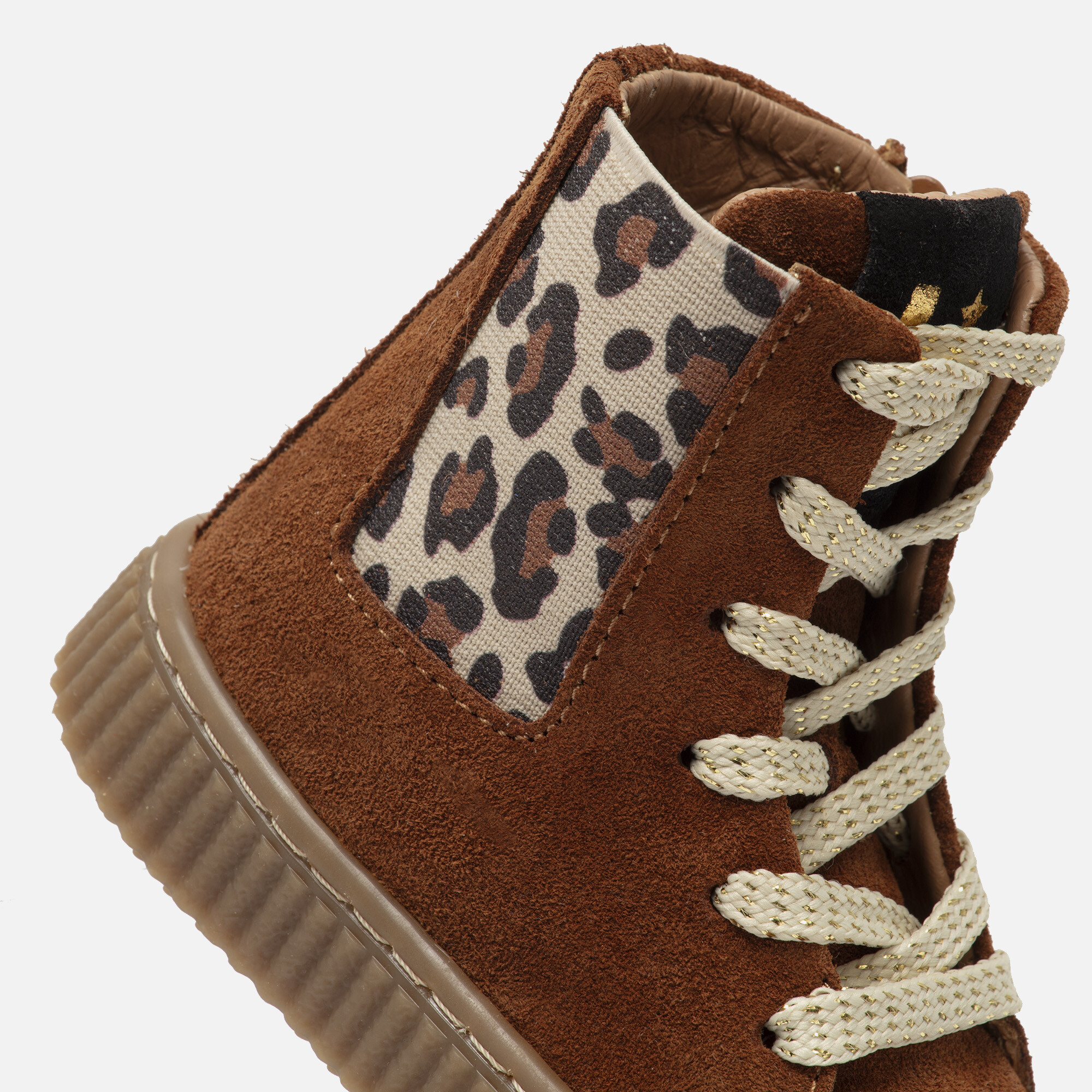 Muyters Veterboots cognac Suede afbeelding 4