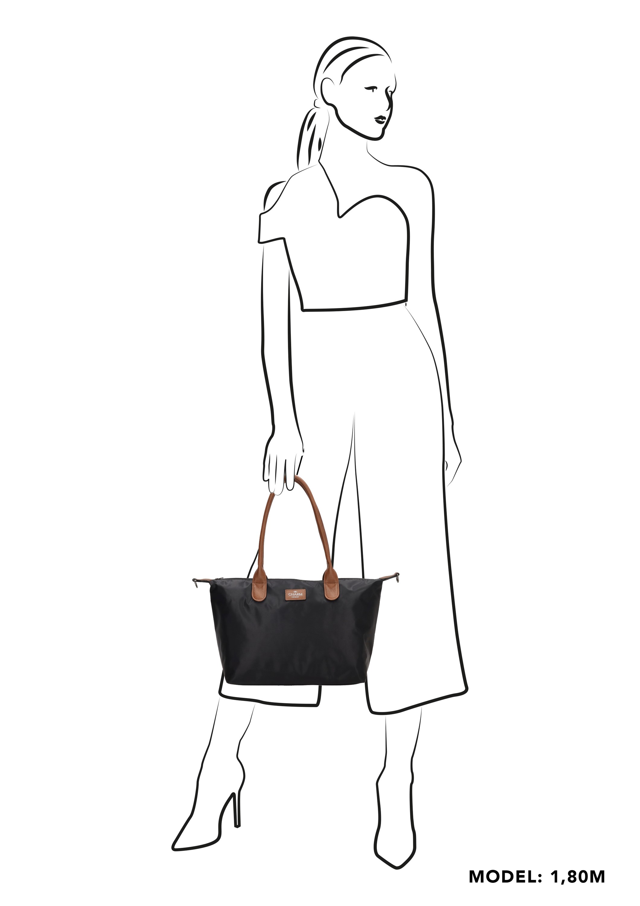 Charm Buckingham Shopper zwart Nylon afbeelding 3
