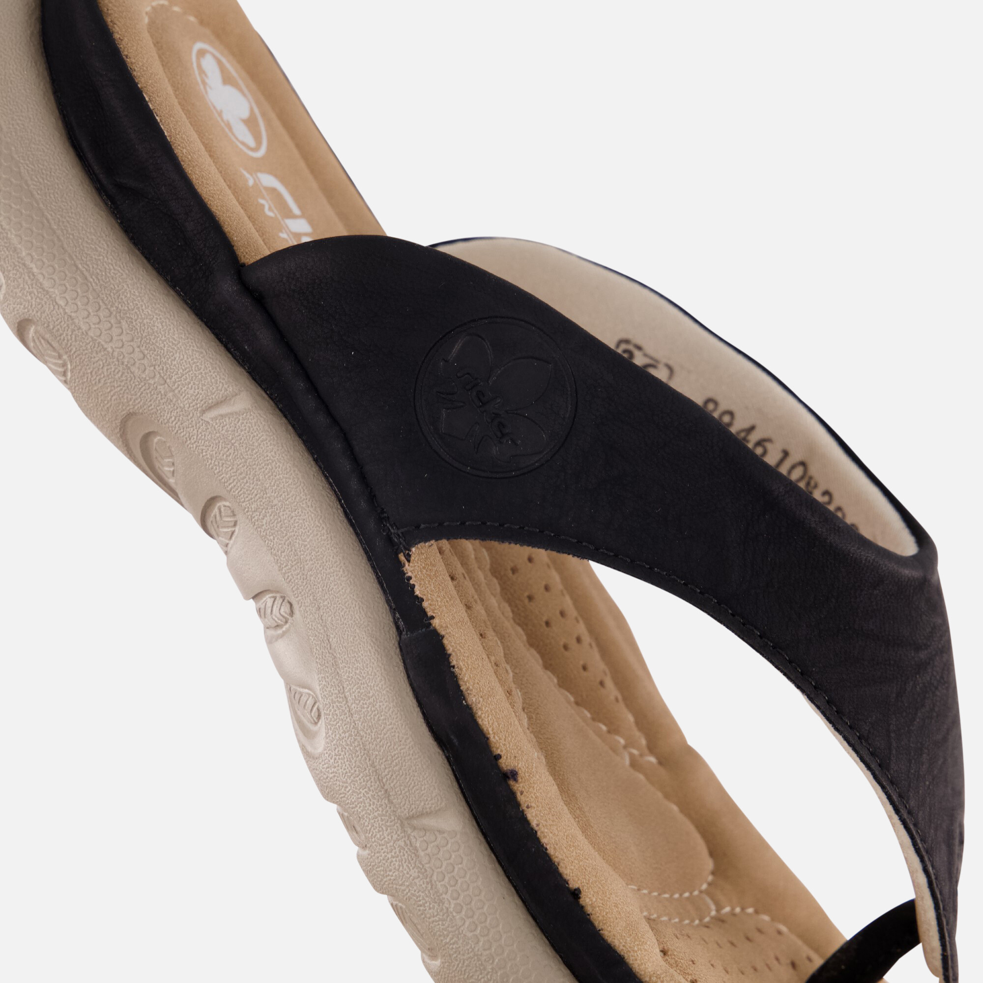 Rieker Slippers zwart Textiel afbeelding 3