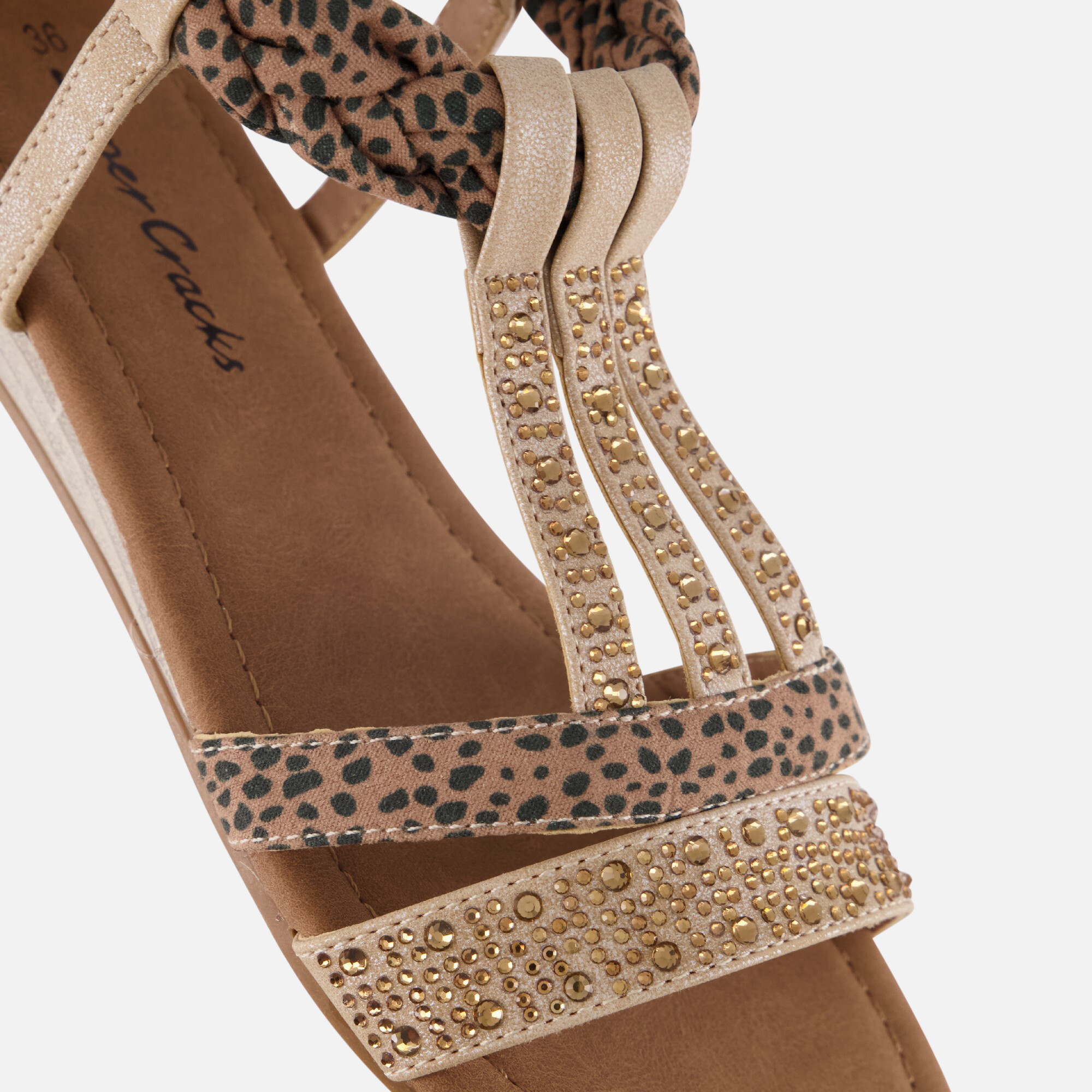 Supercracks Sandalen beige Textiel afbeelding 4