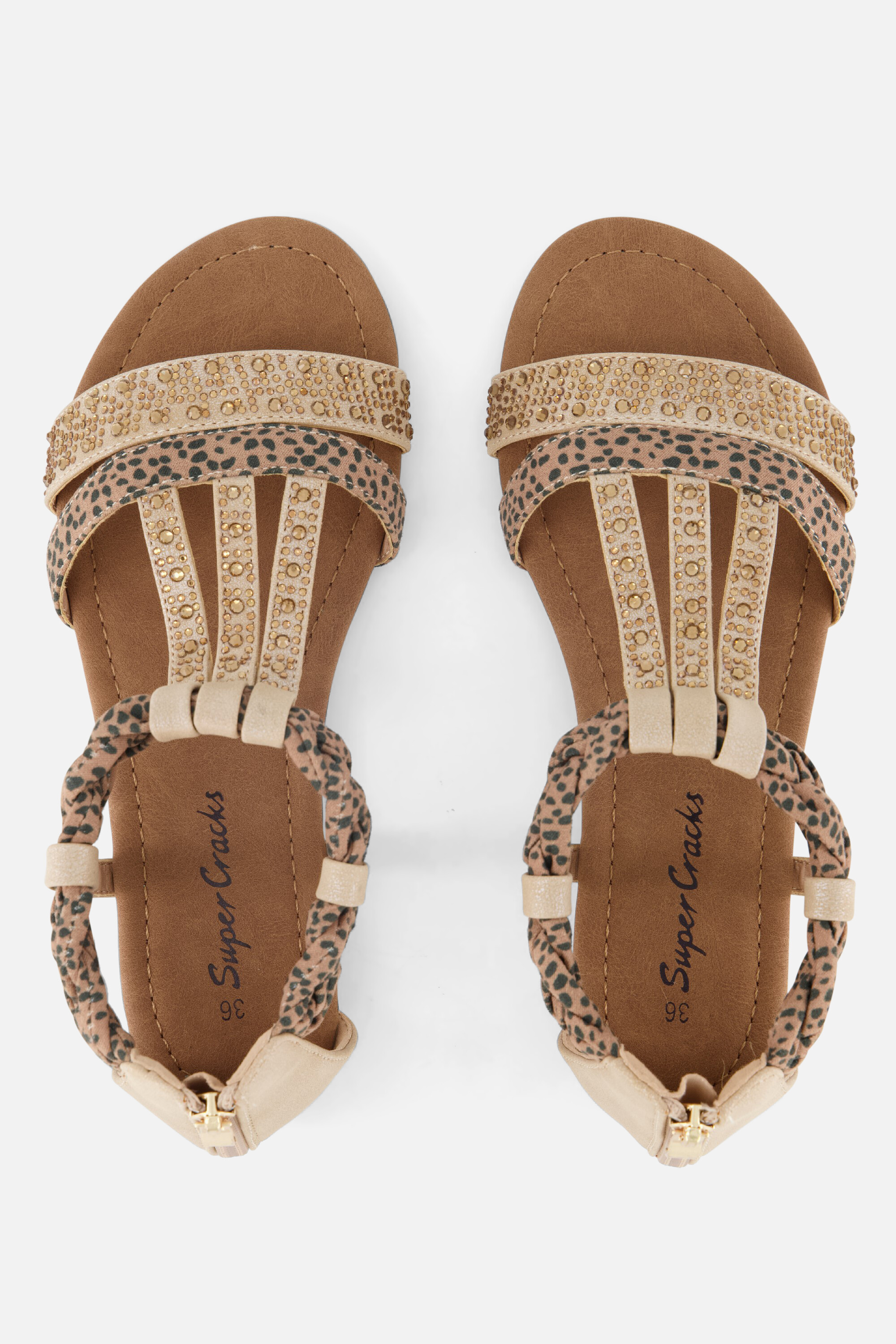 Supercracks Sandalen beige Textiel afbeelding 2