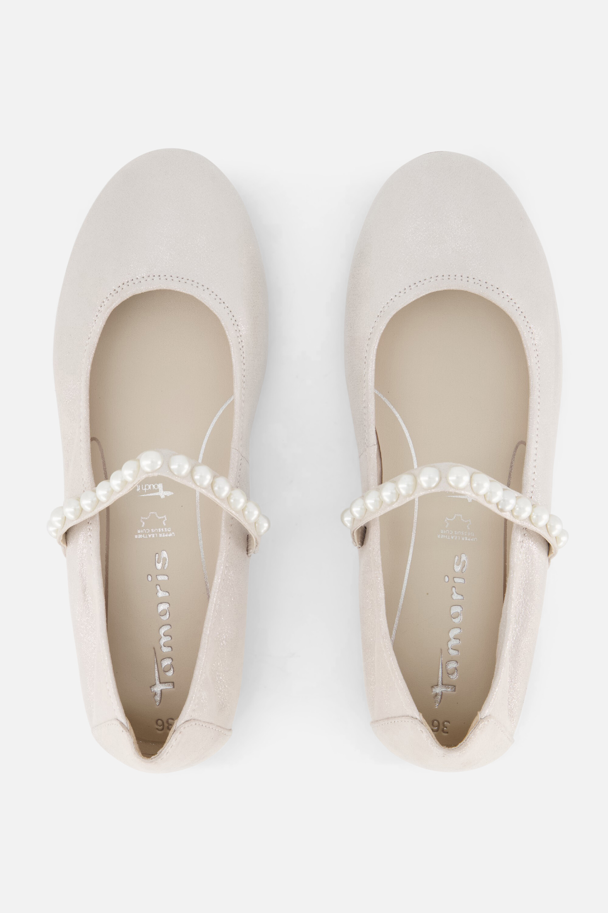 Tamaris Ballerina's zilver Leer afbeelding 3