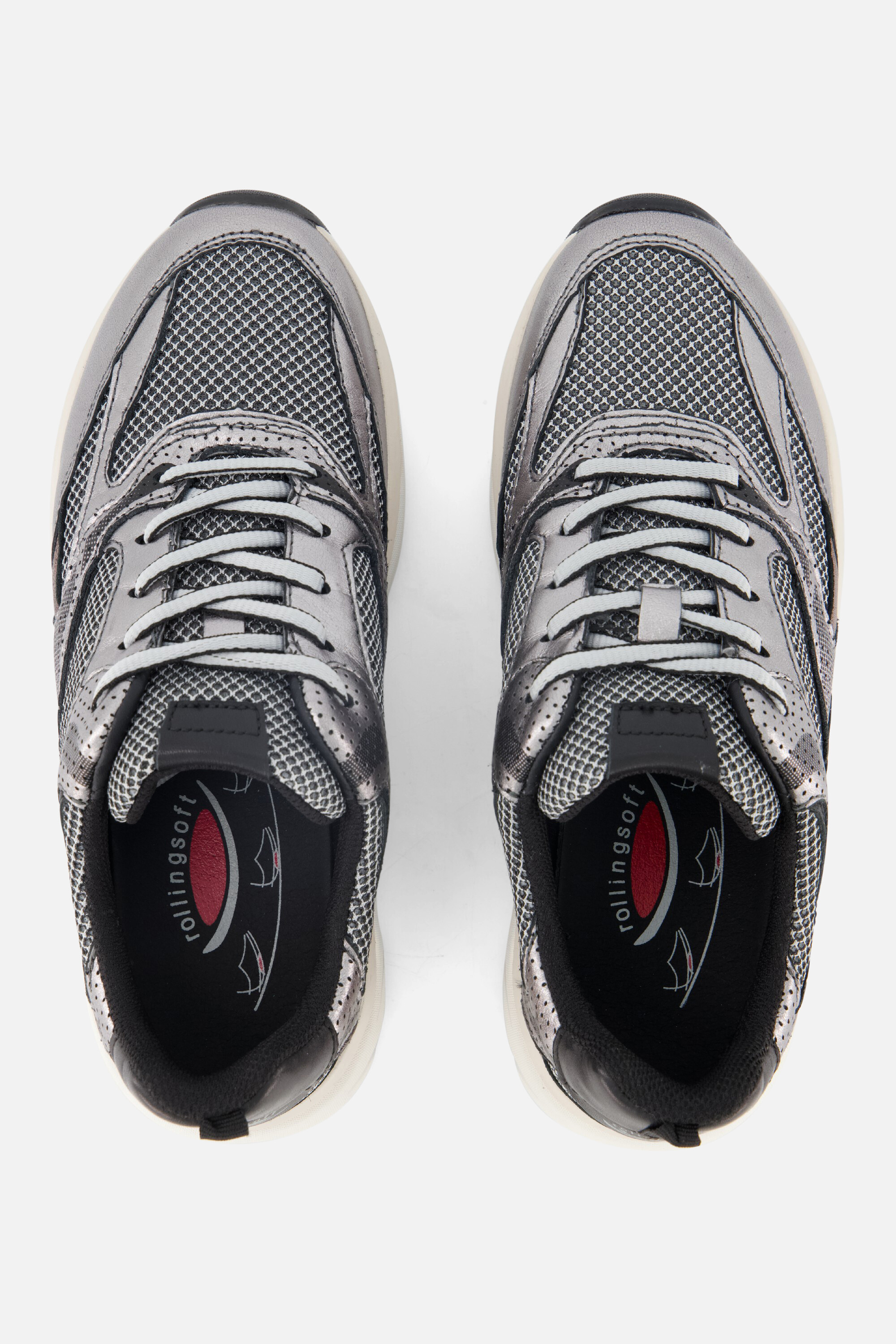 Gabor Rollingsoft Sneakers zilver Textiel afbeelding 2