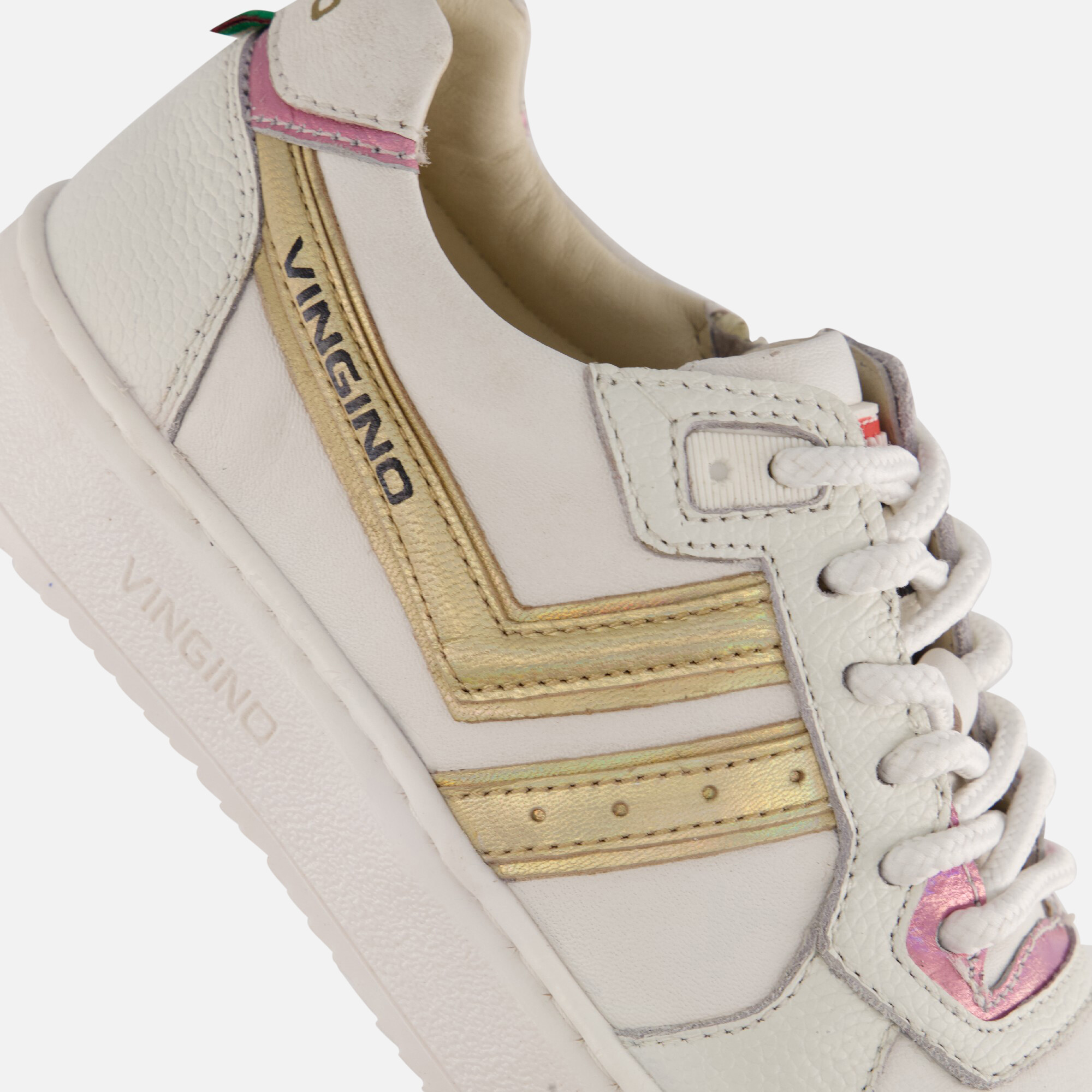 Vingino Court Lifestyle Sneakers wit Leer afbeelding 4