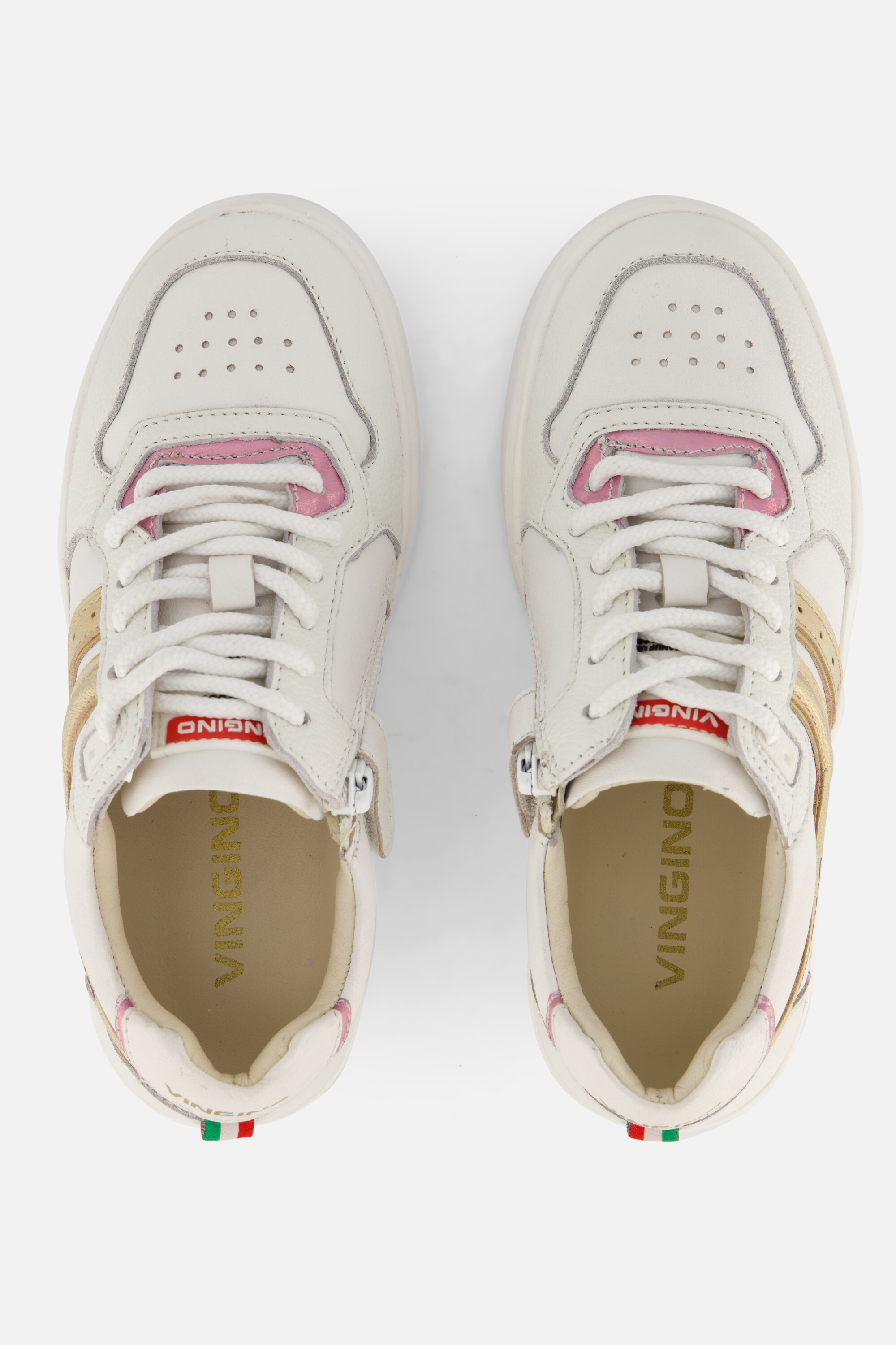 Vingino Court Lifestyle Sneakers wit Leer afbeelding 2