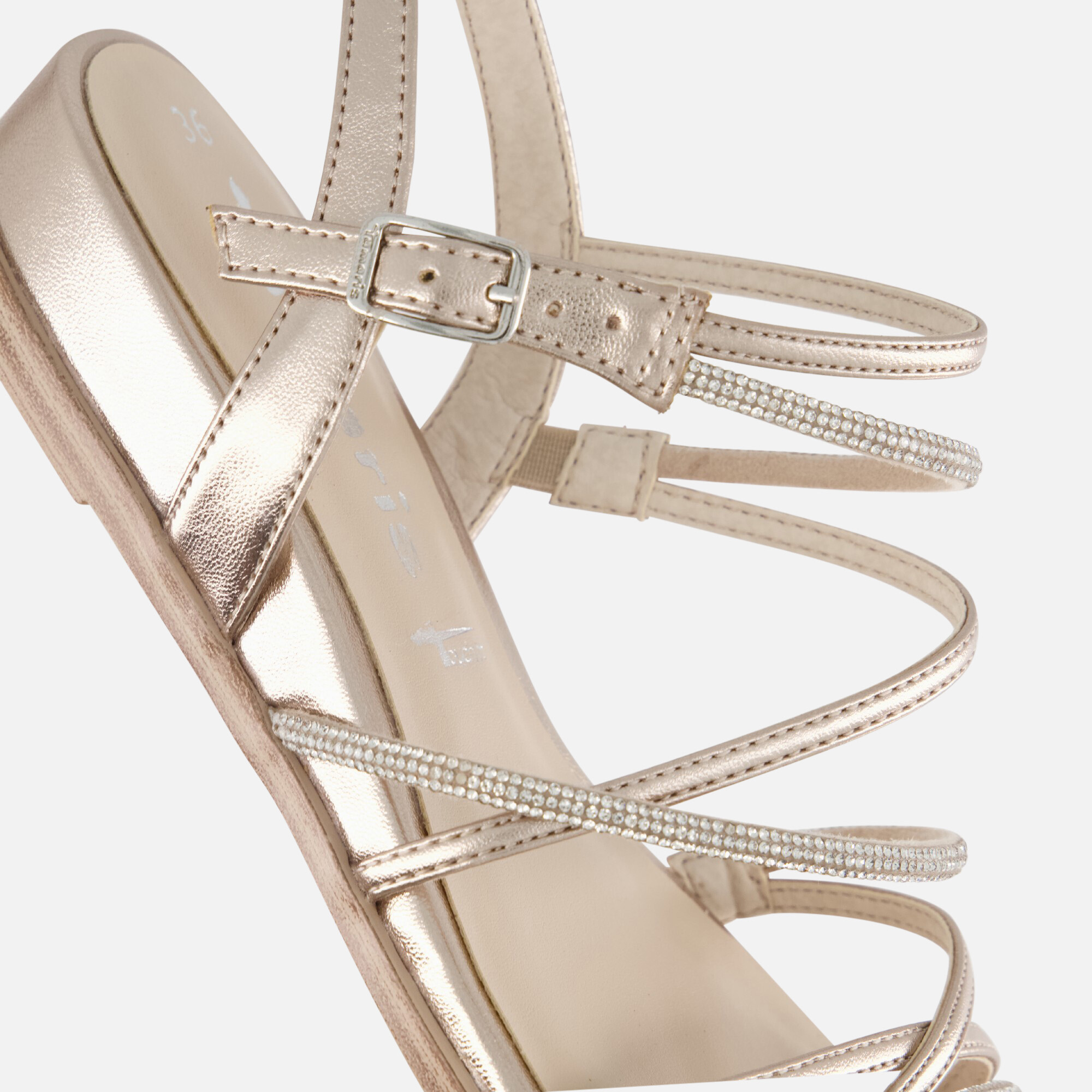 Tamaris Sandalen goud Textiel afbeelding 4