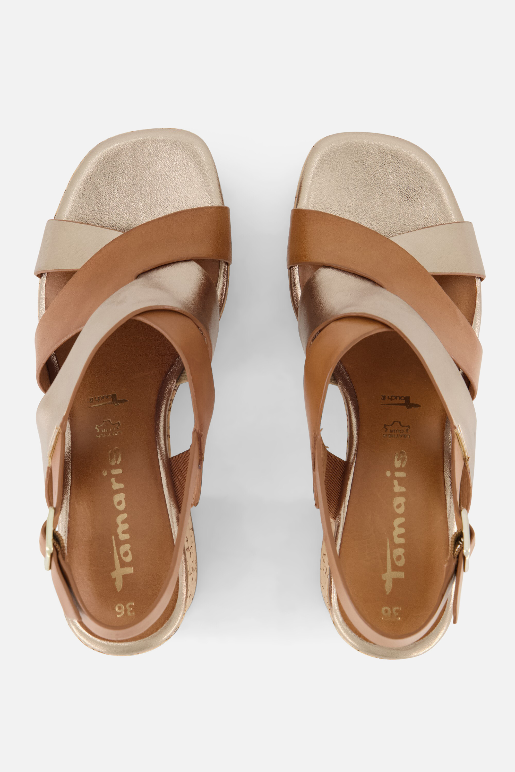 Tamaris Sandalen met hak cognac Synthetisch afbeelding 2