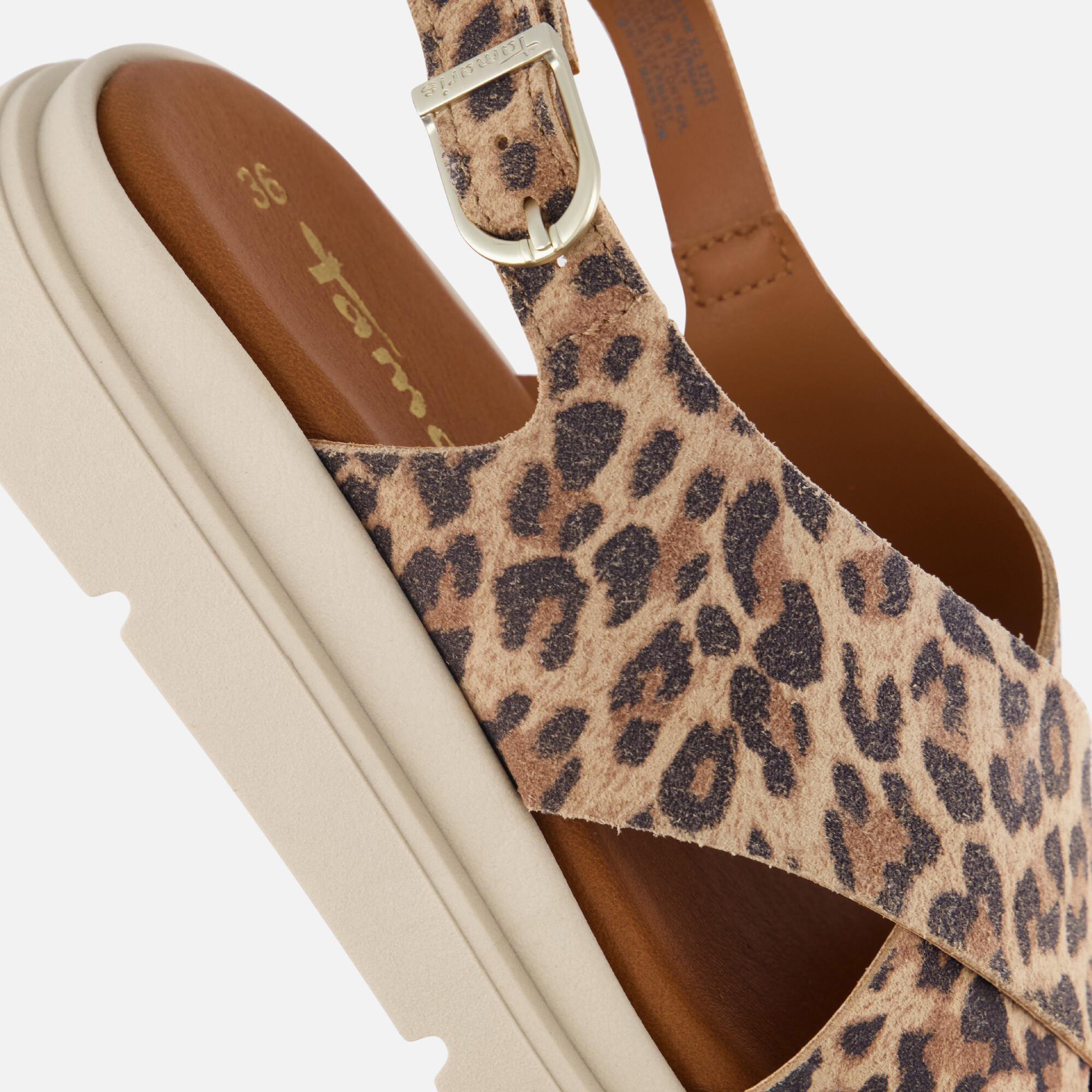 Tamaris Leopard Sandalen bruin Leer afbeelding 4