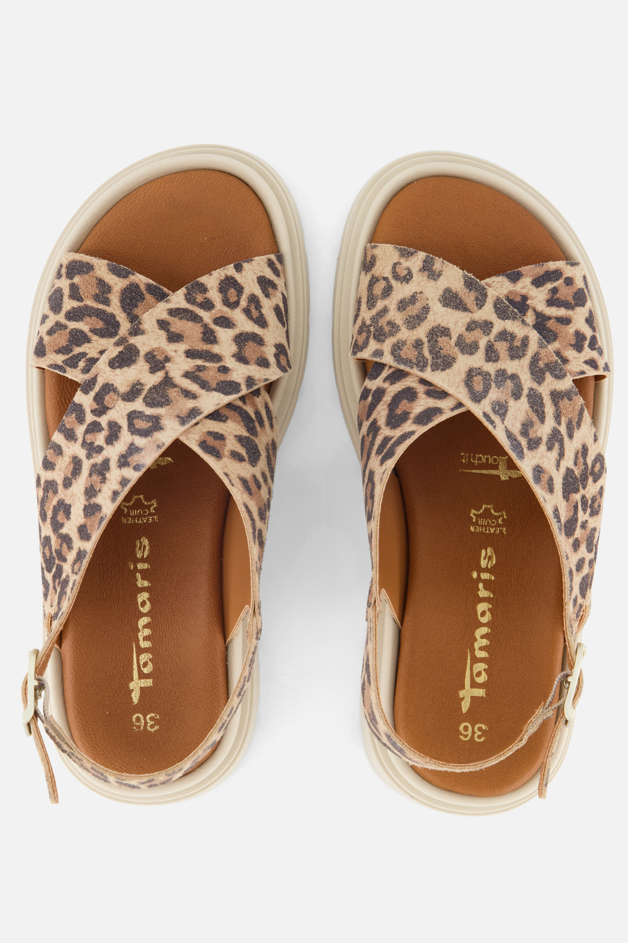 Tamaris Leopard Sandalen bruin Leer afbeelding 2