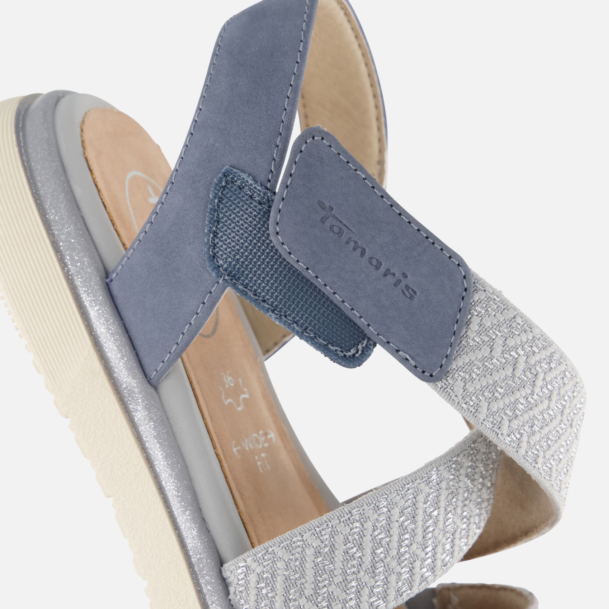 Tamaris Comfort Sandalen blauw Leer afbeelding 3