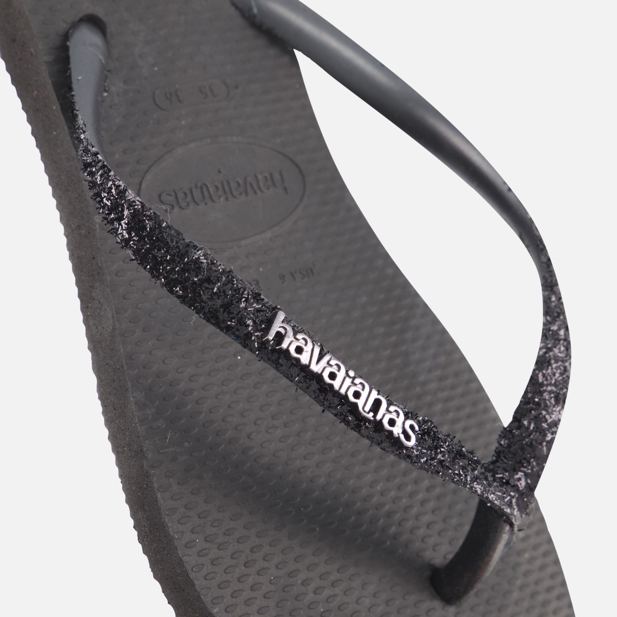 Havaianas Slim Glitter Slippers zwart Rubber afbeelding 4