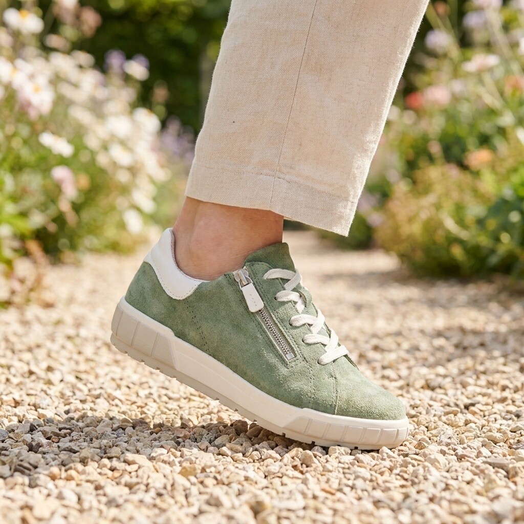 Feyn Sneakers groen Suède K-leest