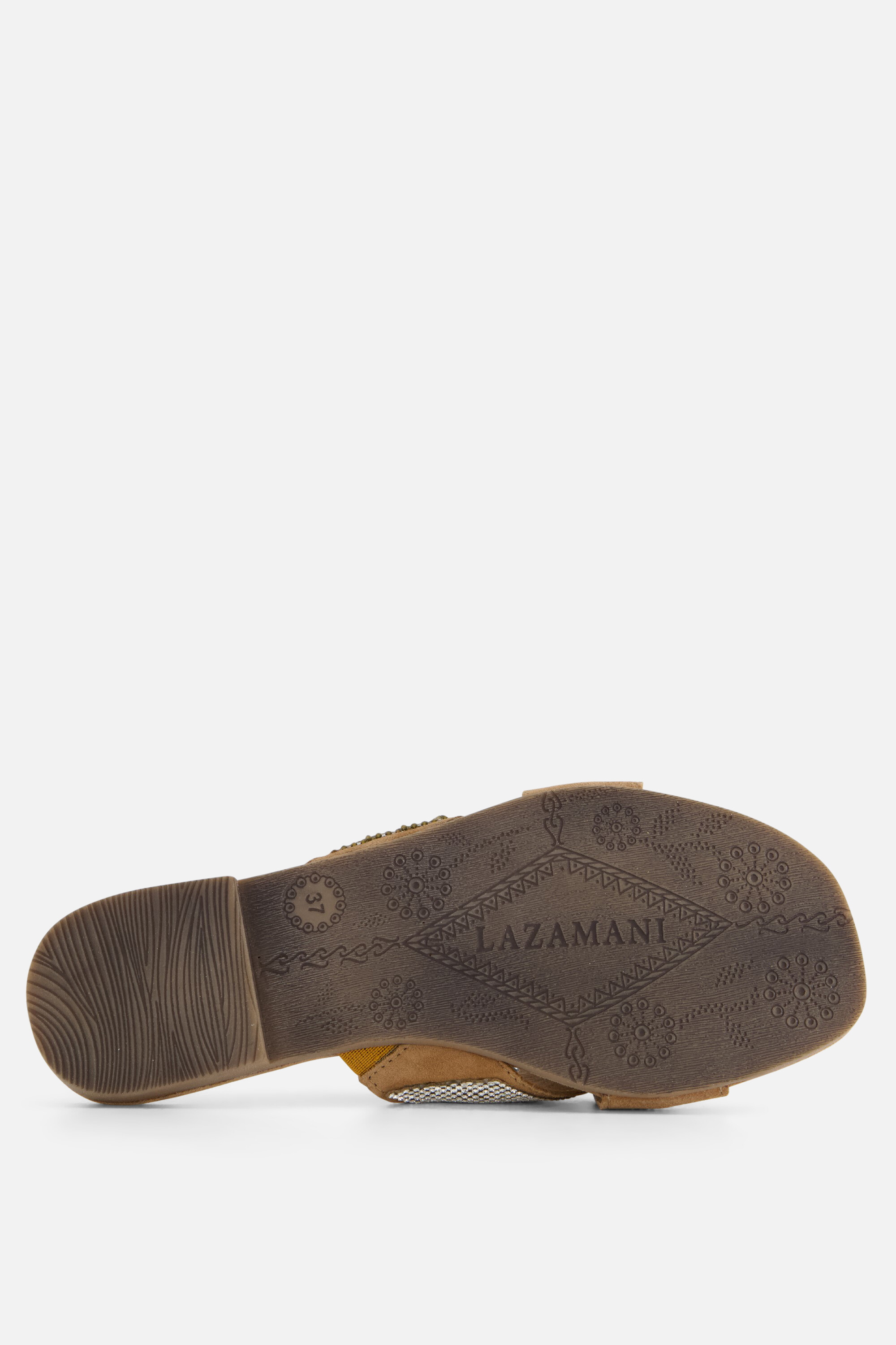 Lazamani Slippers zilver Leer afbeelding 3
