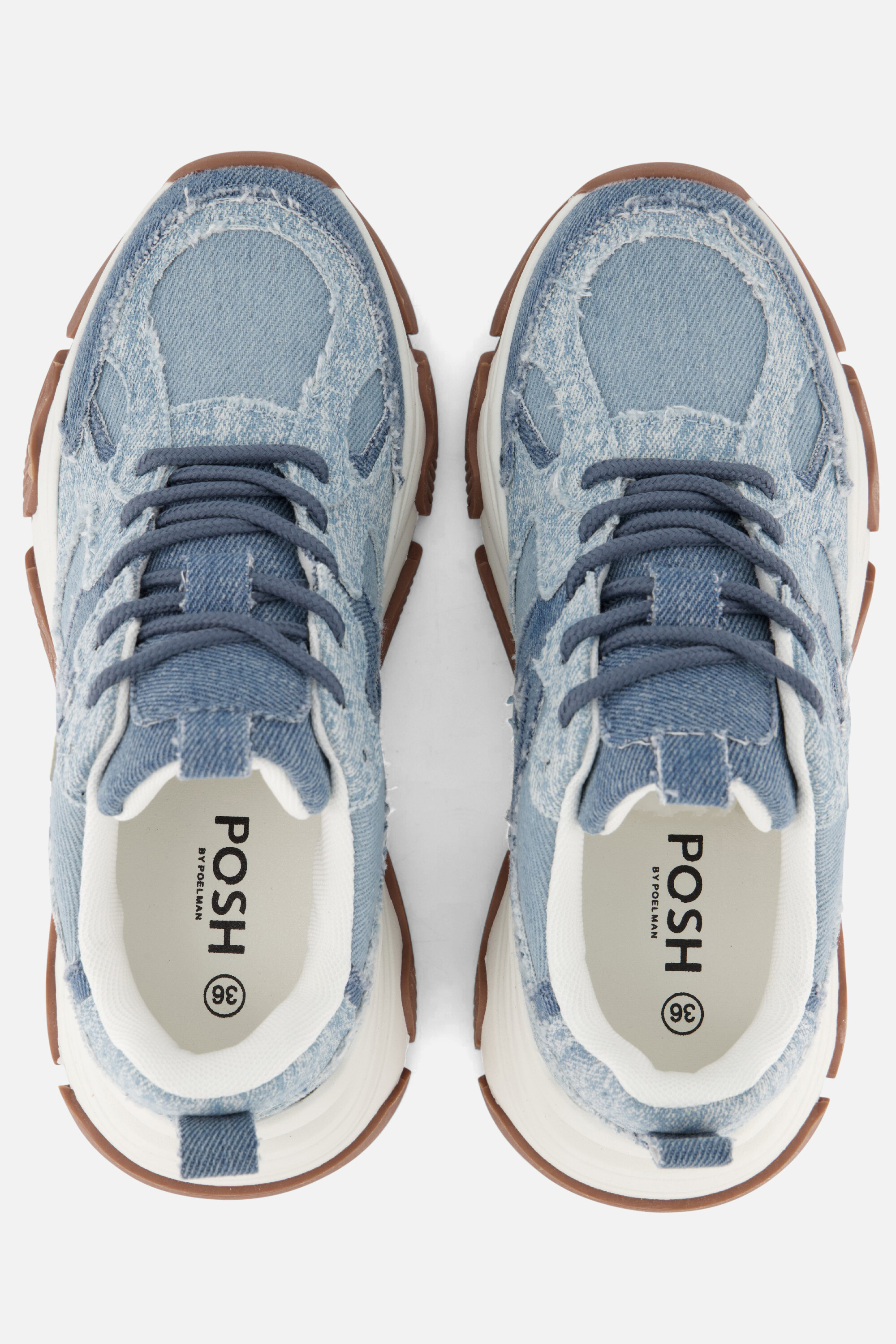 POSH by Poelman Sneakers denim blauw Textiel afbeelding 4