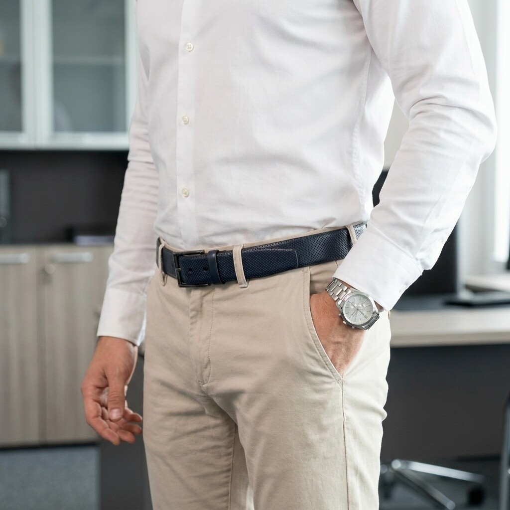 Sixroad Riem blauw Leer - Maat 100