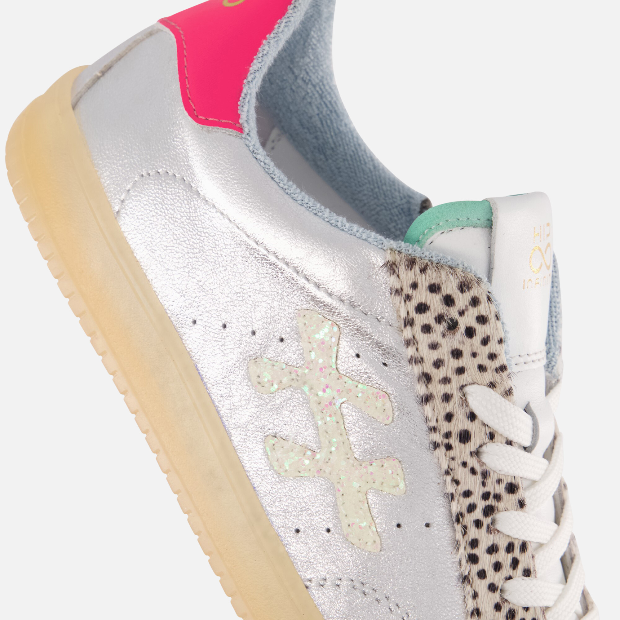 HIP Animal Sneakers zilver Leer afbeelding 4