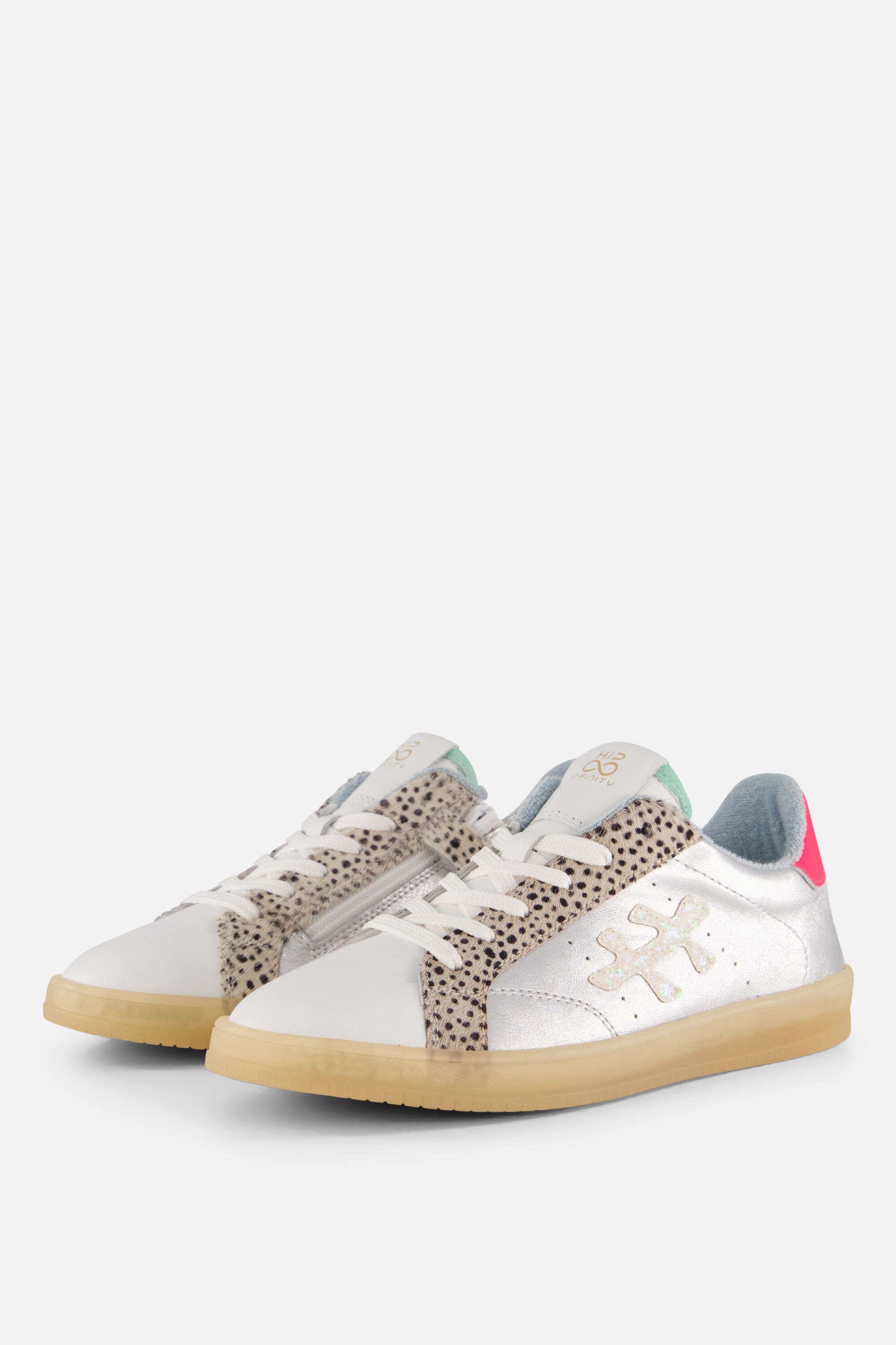 Hip Animal Sneakers zilver Leer