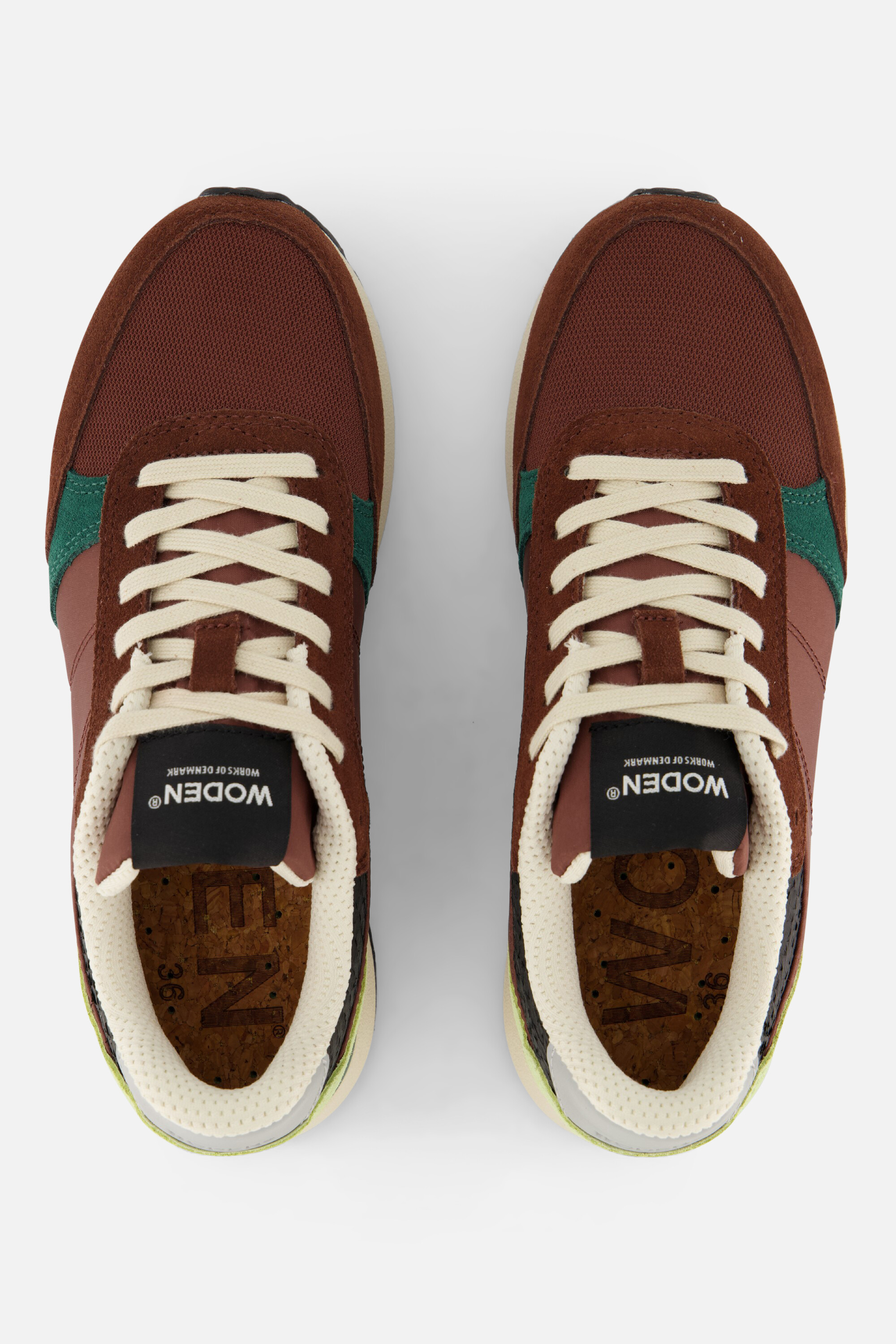Woden Ronja Reflective Sneakers bruin Leer afbeelding 2