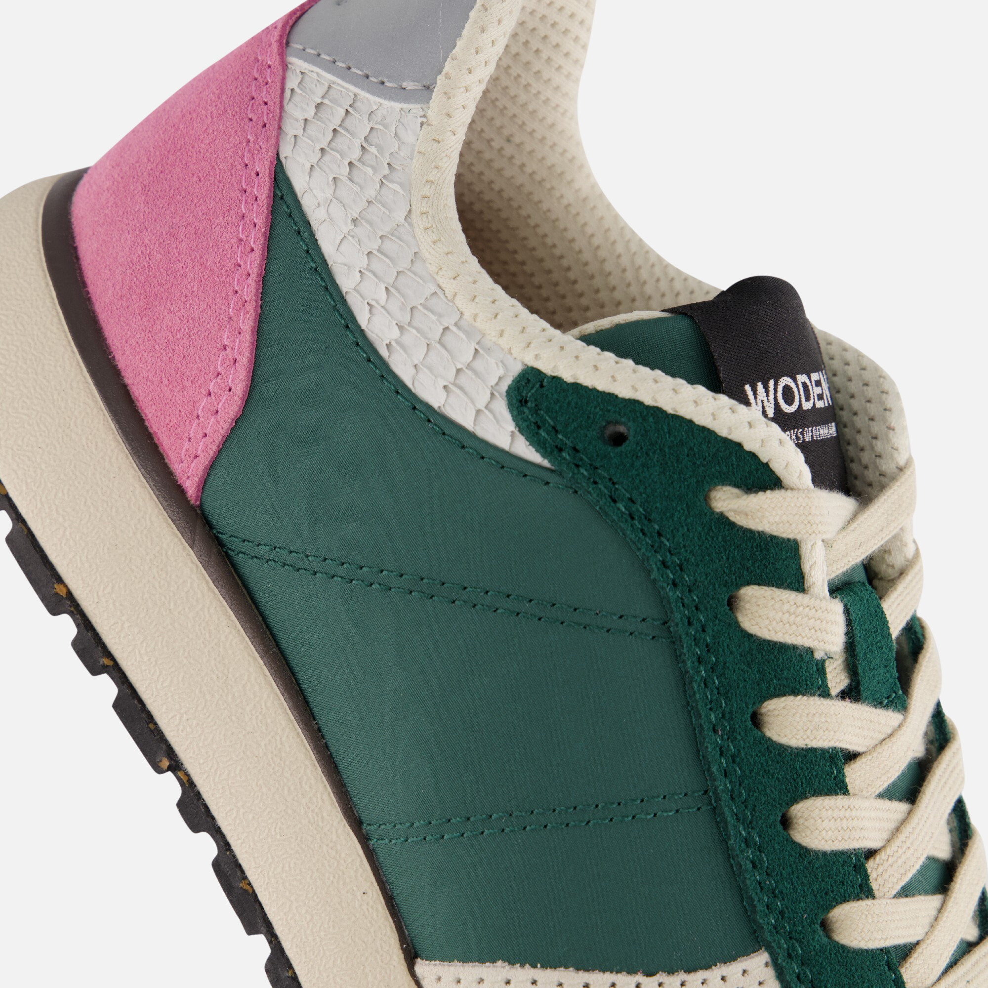 Woden Ronja Reflective Sneakers groen Leer afbeelding 4