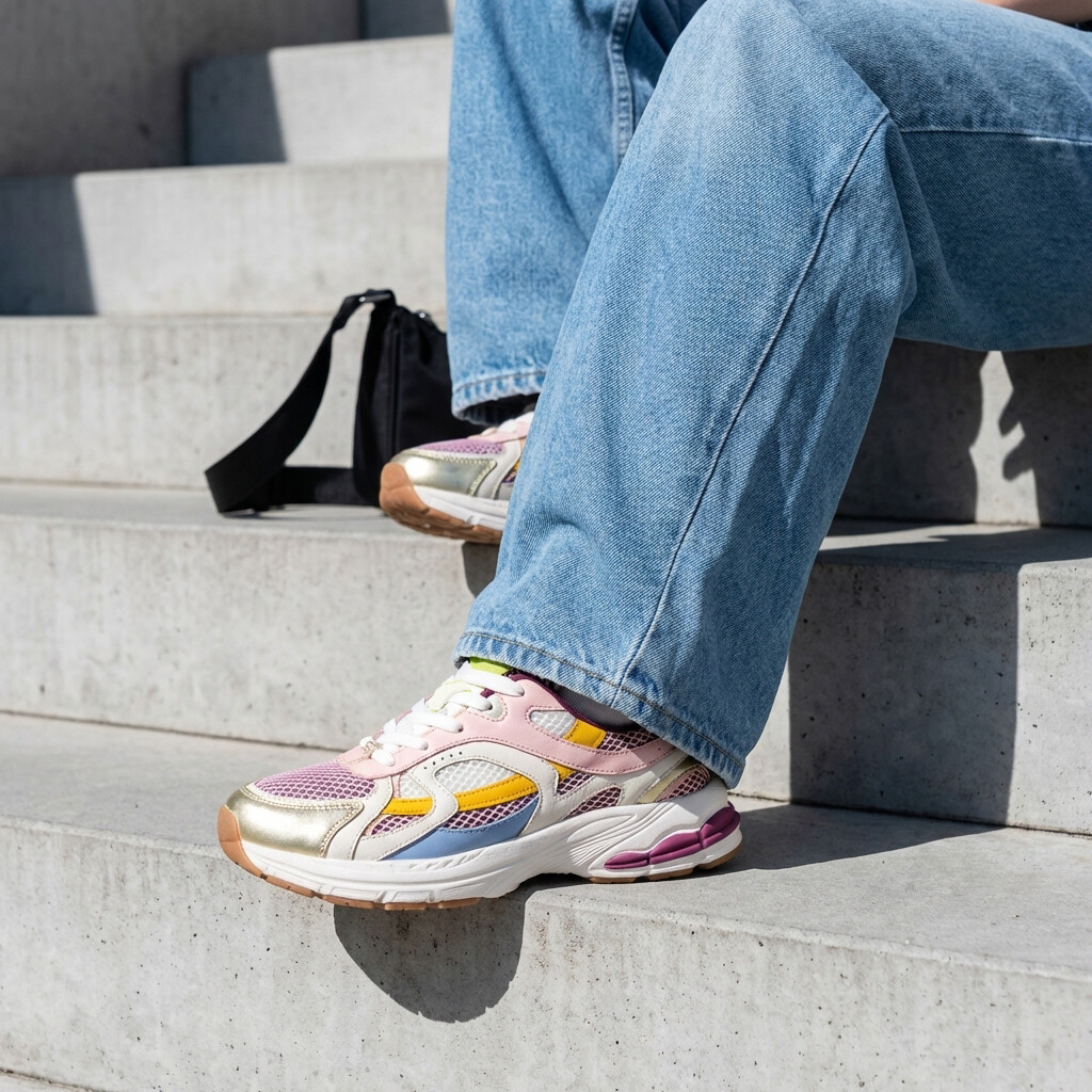 POSH by Poelman Posh Sneaker roze combi Synthetisch