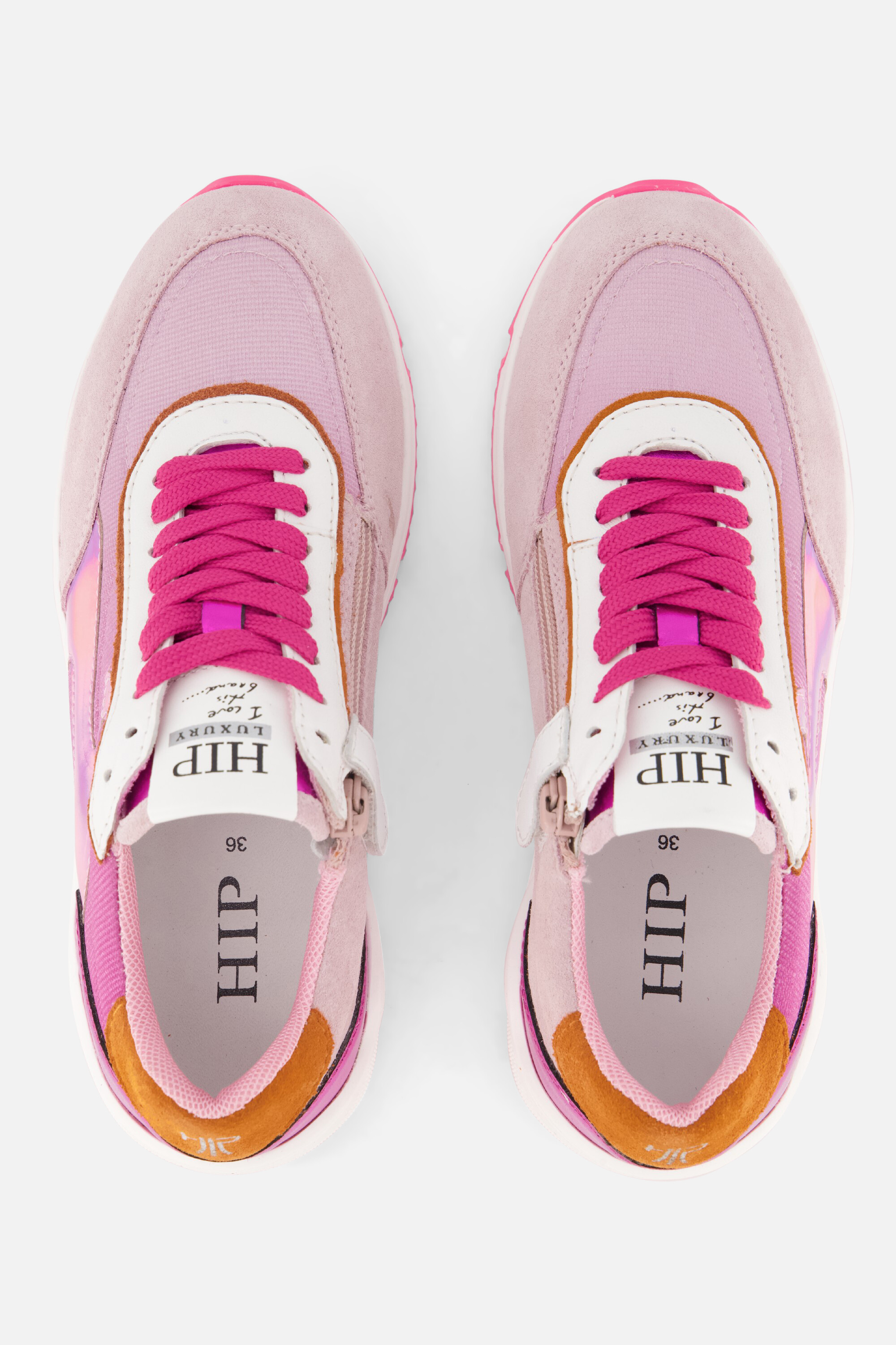 HIP Metallic Sneakers roze Leer afbeelding 2