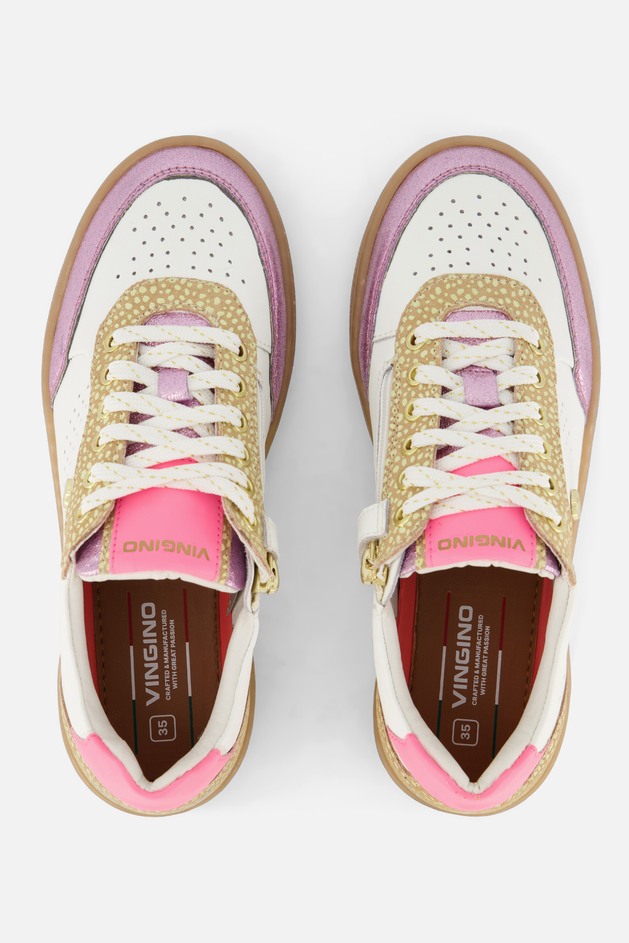 Vingino Metallic Sneakers roze Leer afbeelding 2