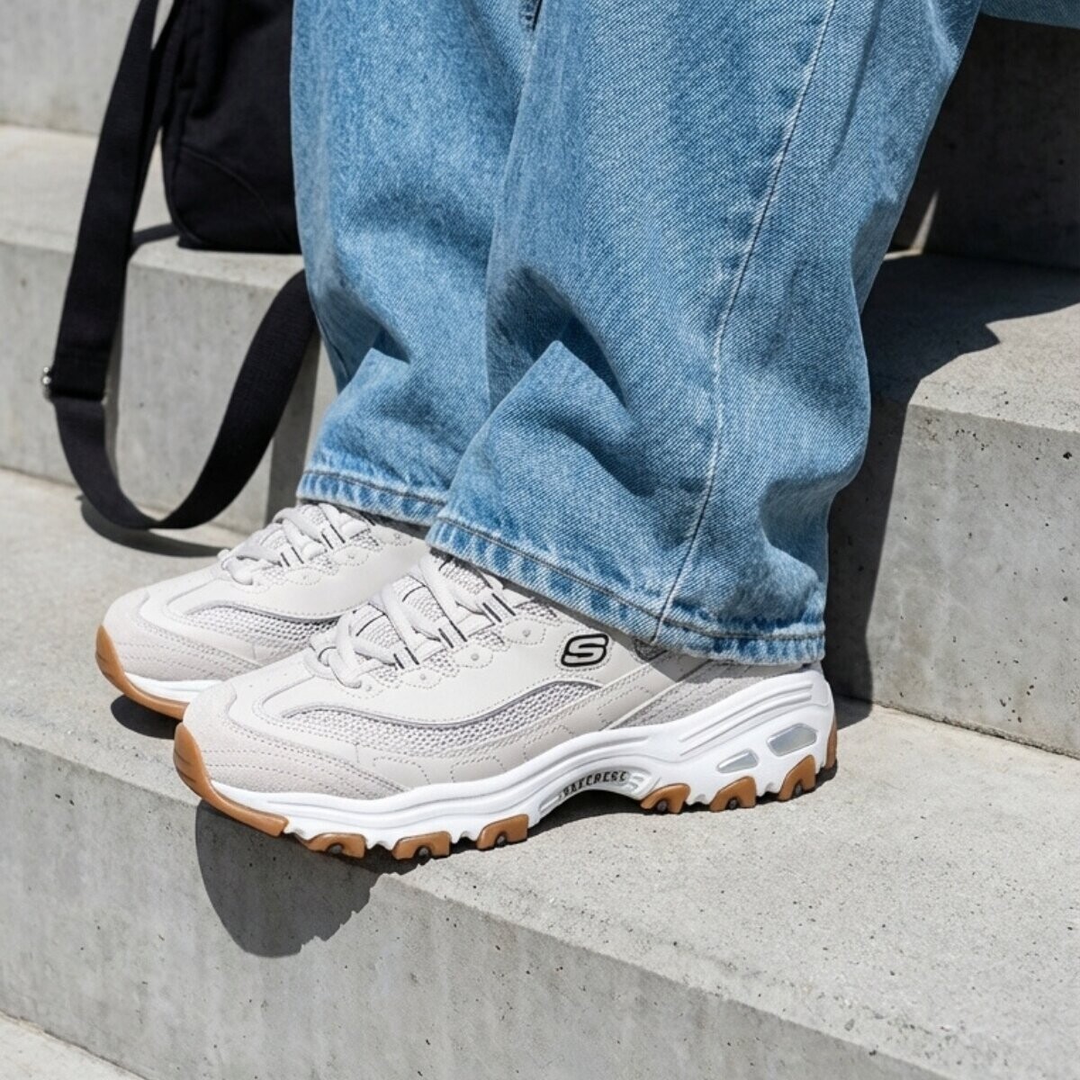 Skechers D’Lites Stellar Shimmer lage sneakers – Beige