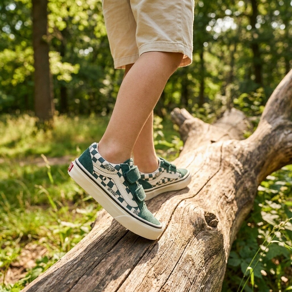 Vans Old Skool Geo Check Sneakers groen