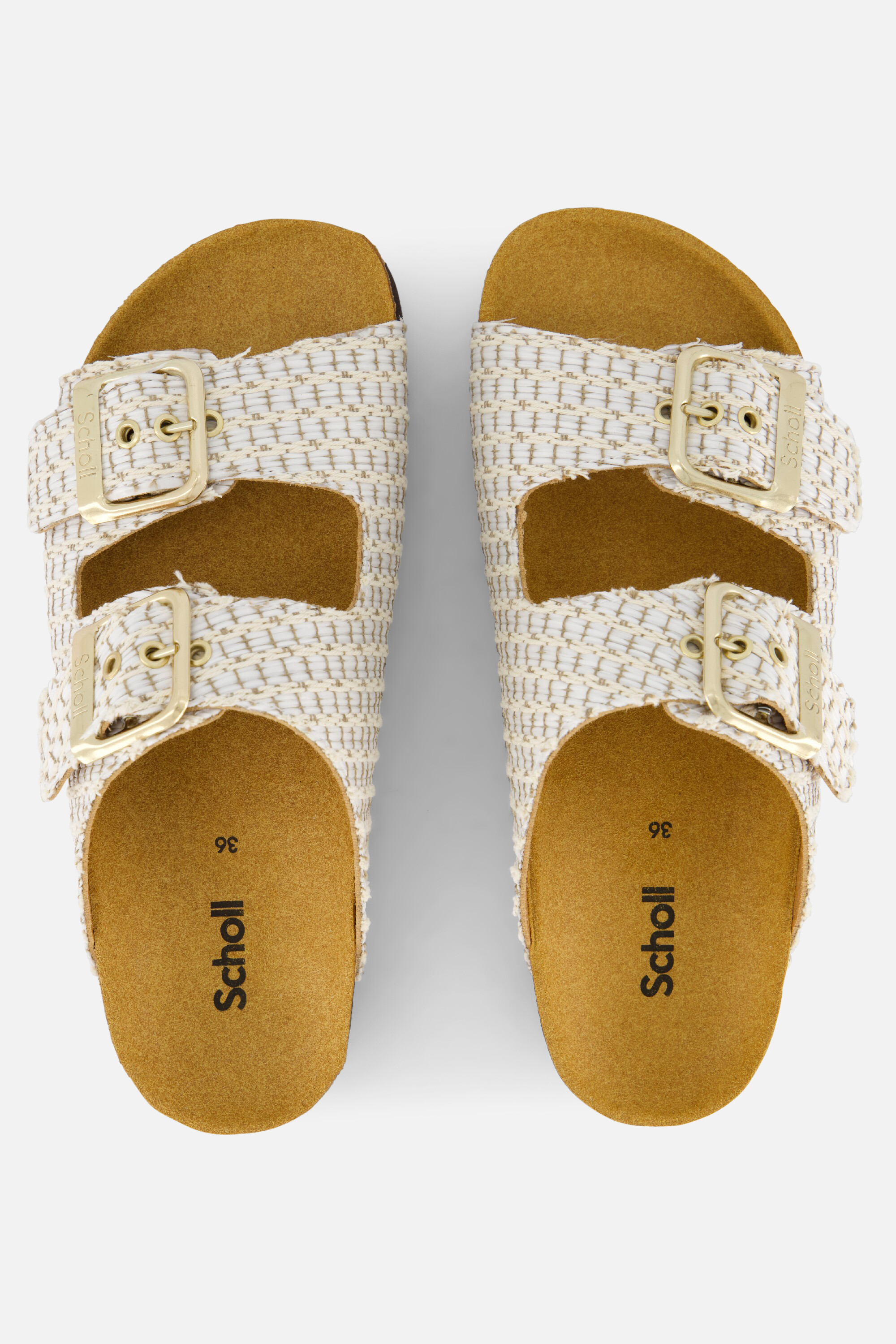 Scholl Noelle Raffia Slippers wit Synthetisch afbeelding 2
