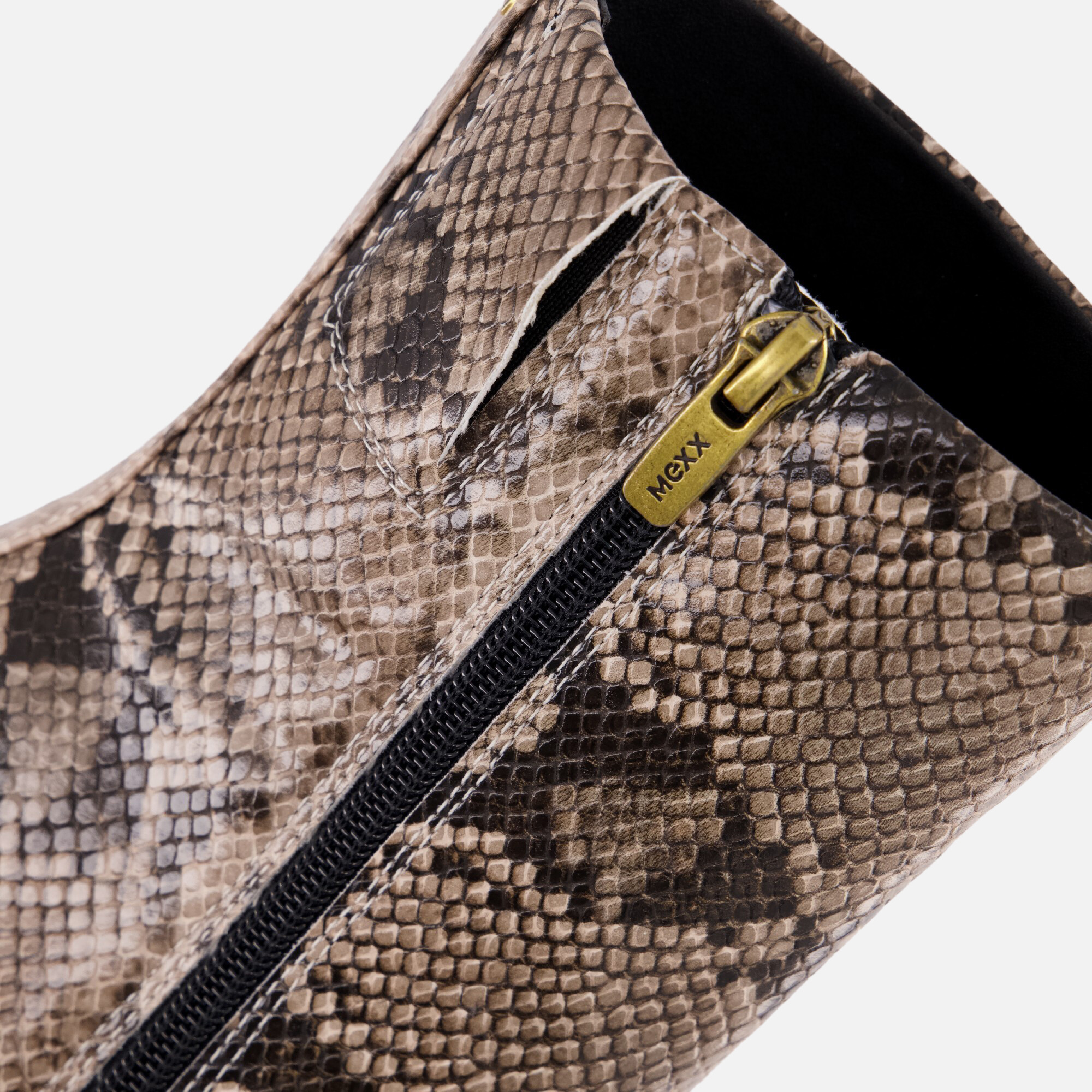 Mexx Valinda Teti Enkellaarzen Met Hak Snake beige