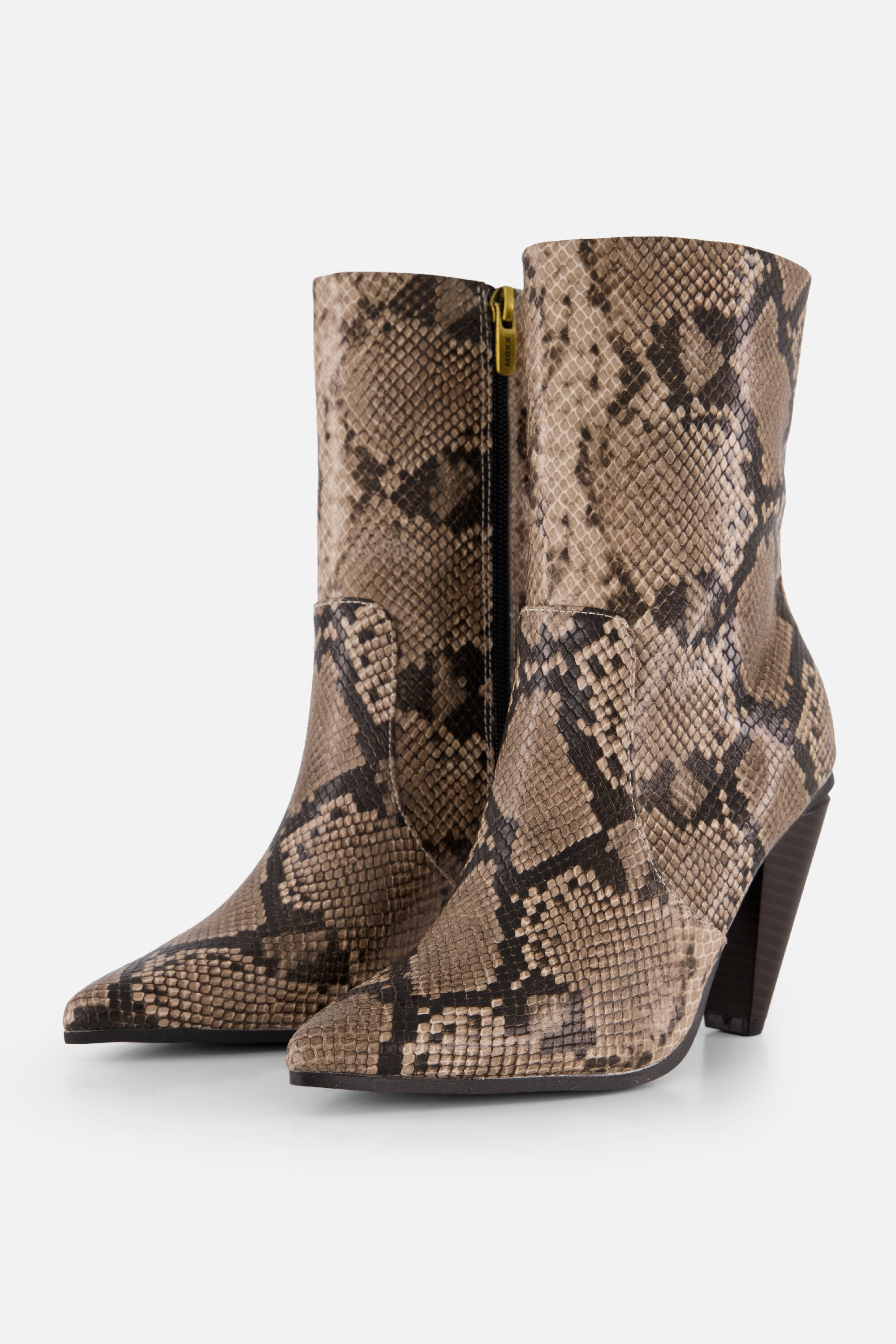 Mexx Mexx Valinda Teti Enkellaarzen Met Hak Snake beige