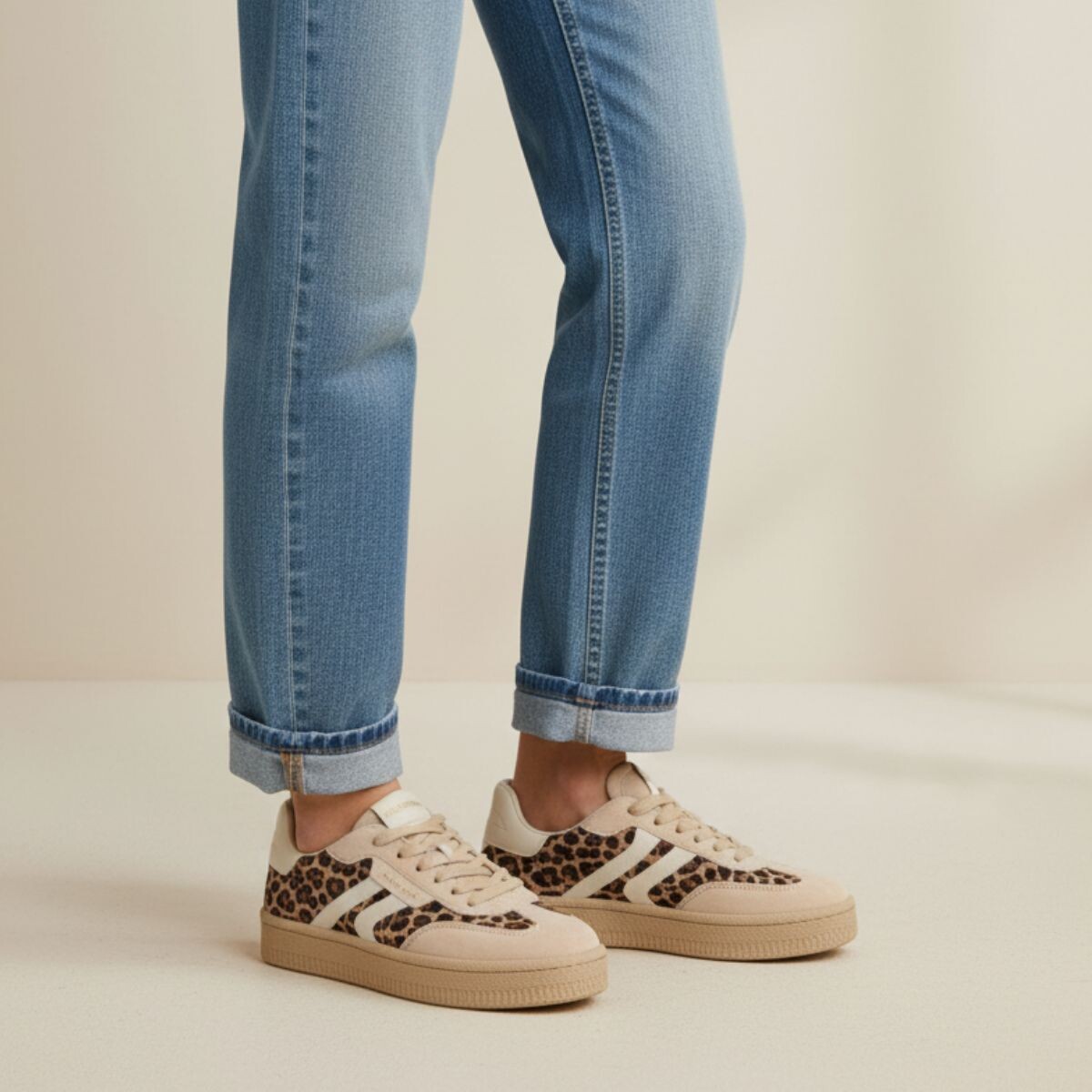Tamaris Leopard Sneakers beige Leer