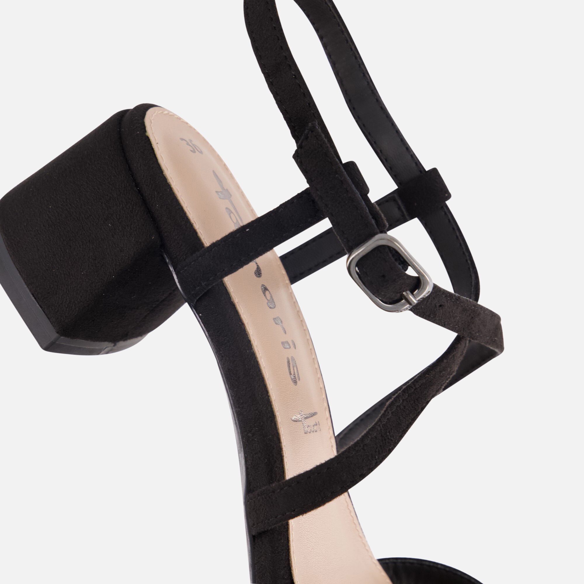 Tamaris Sandalen met hak zwart Textiel afbeelding 3