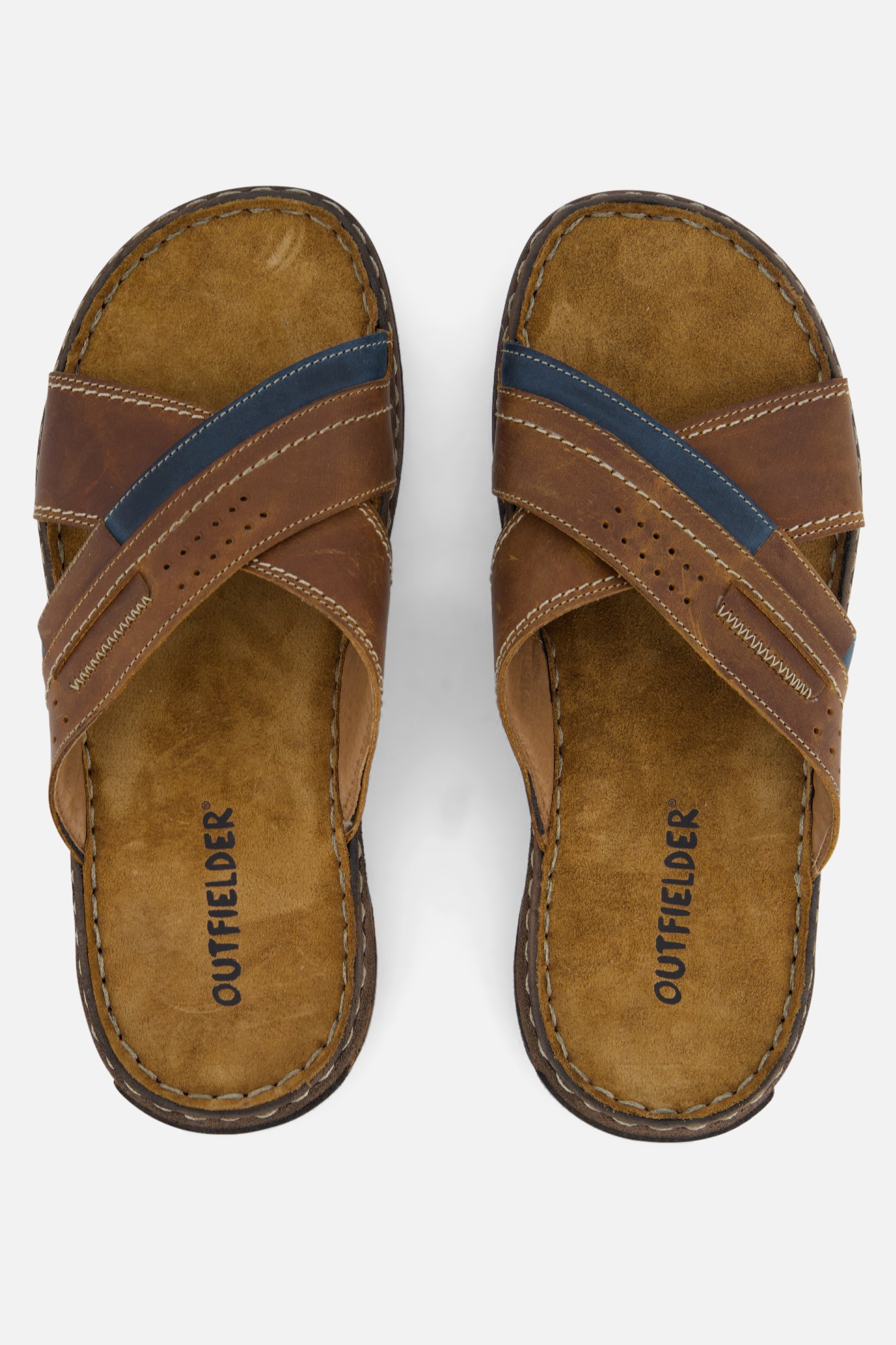 Outfielder Slippers cognac Leer afbeelding 2