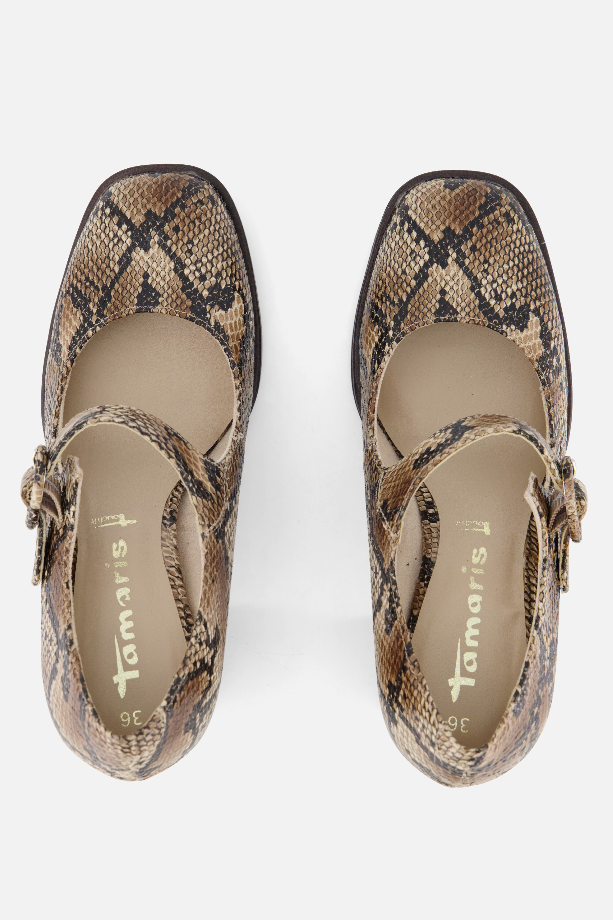 Tamaris Mary Jane Pumps bruin Synthetisch afbeelding 2