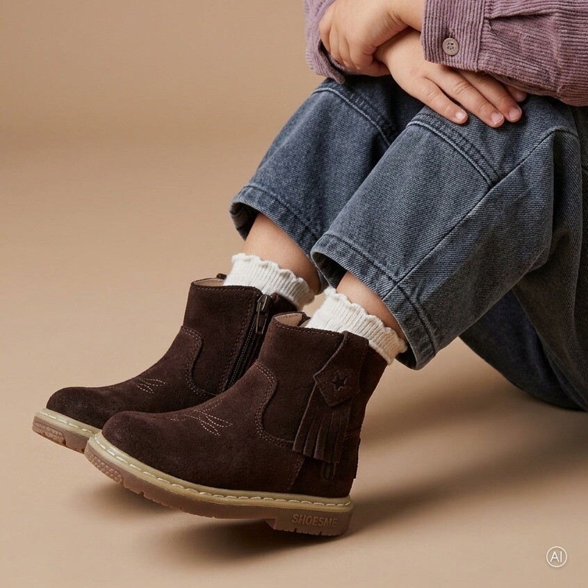 Shoesme Shoesme Laarsjes bruin Suède