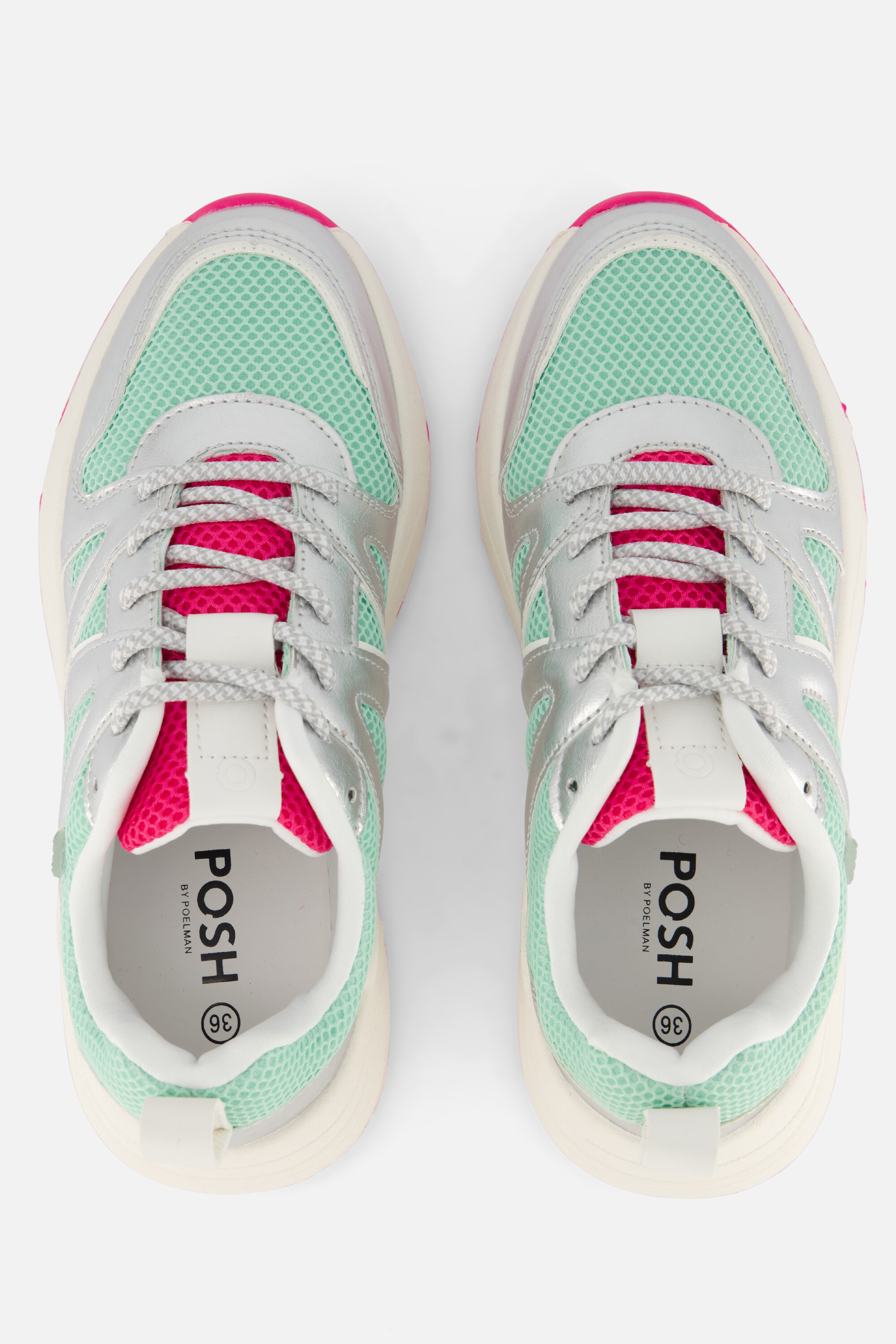 POSH by Poelman Sneakers zilver Synthetisch afbeelding 2