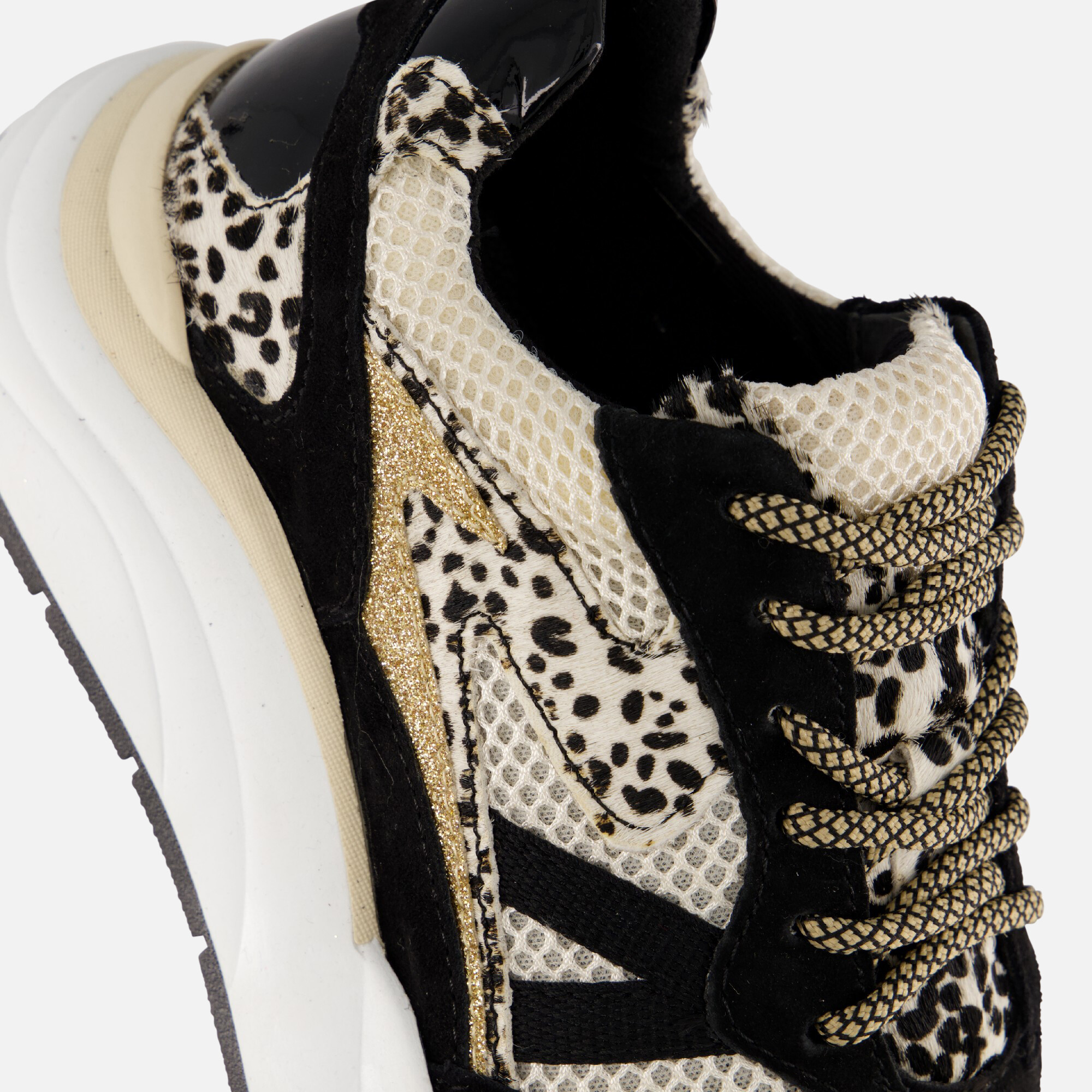 PS Poelman Sneakers zwart Textiel afbeelding 4