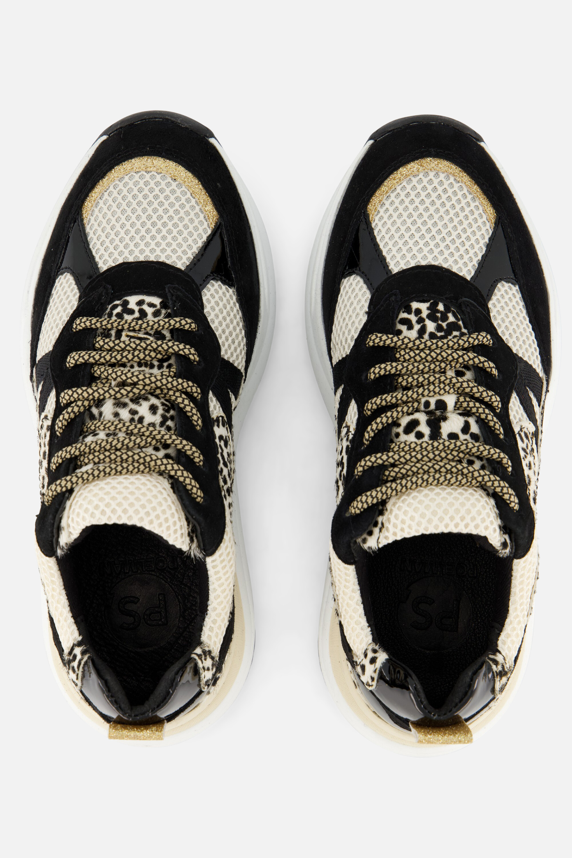 PS Poelman Sneakers zwart Textiel afbeelding 2