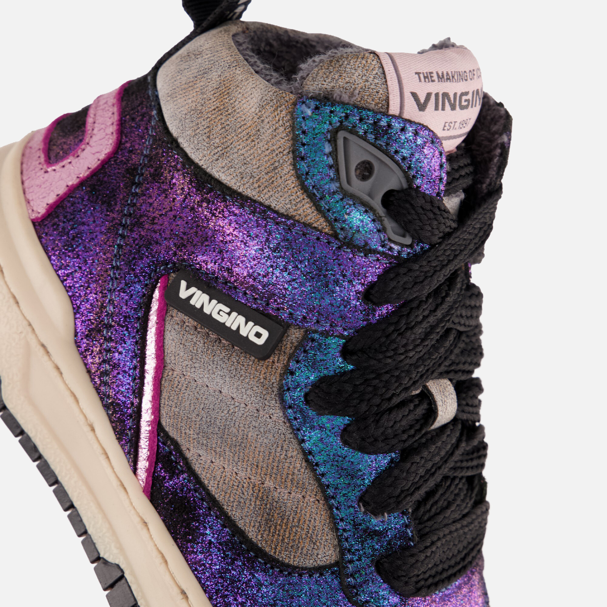 Vingino Alley Arena Sneakers blauw Leer afbeelding 4