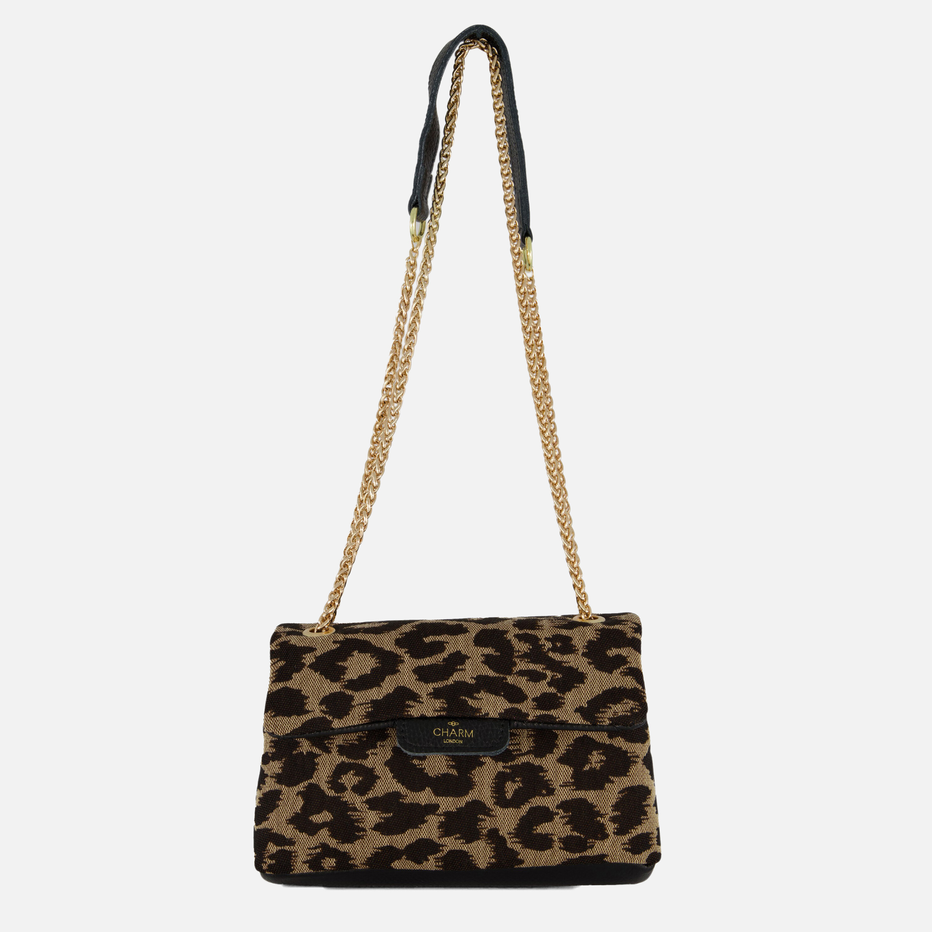 Charm Leopard Schoudertas beige Canvas afbeelding 3