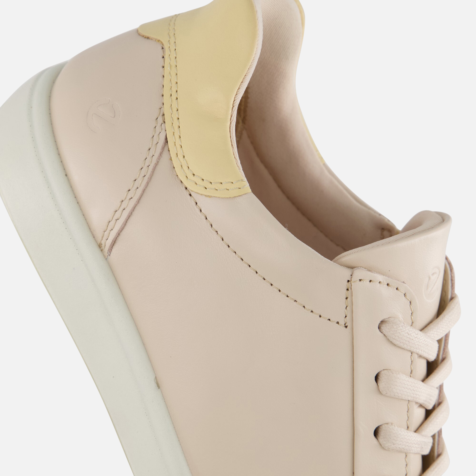 Ecco Soft Sneakers beige Leer afbeelding 4