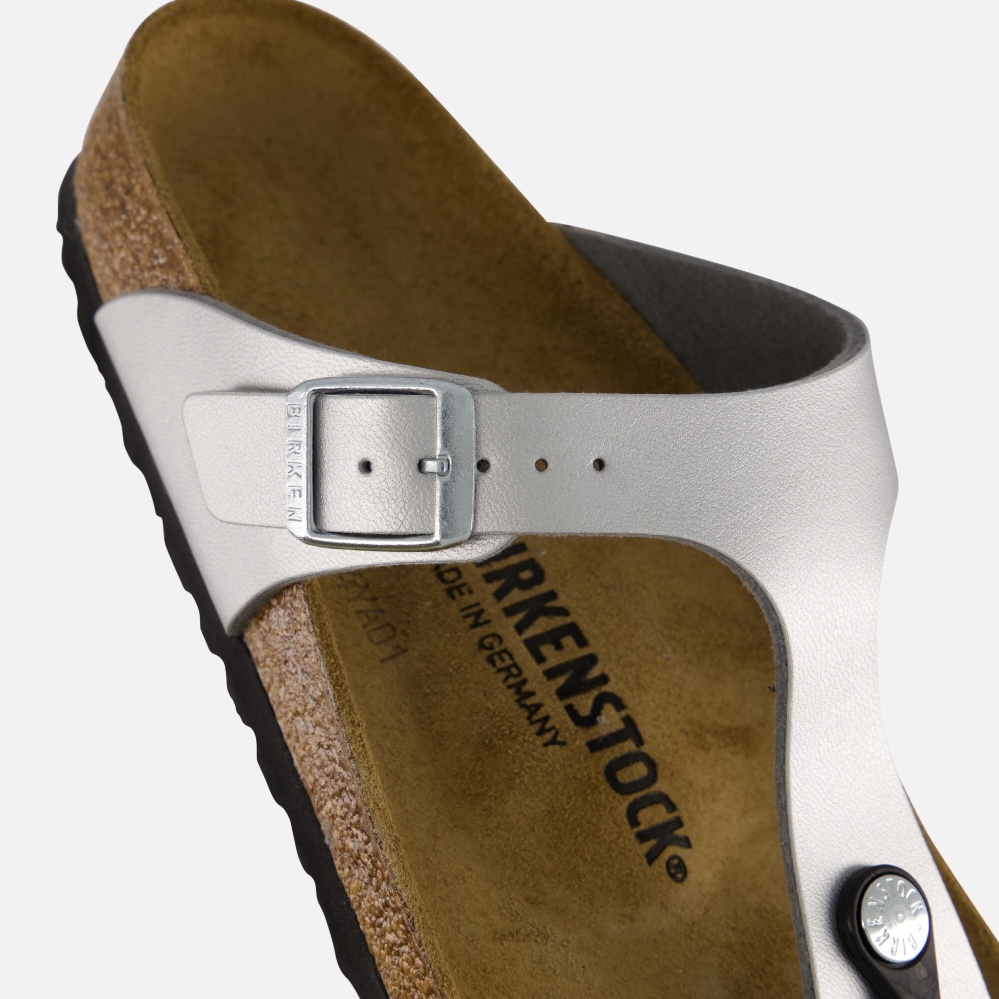 Birkenstock Gizeh Slippers zilver Imitatieleer afbeelding 4