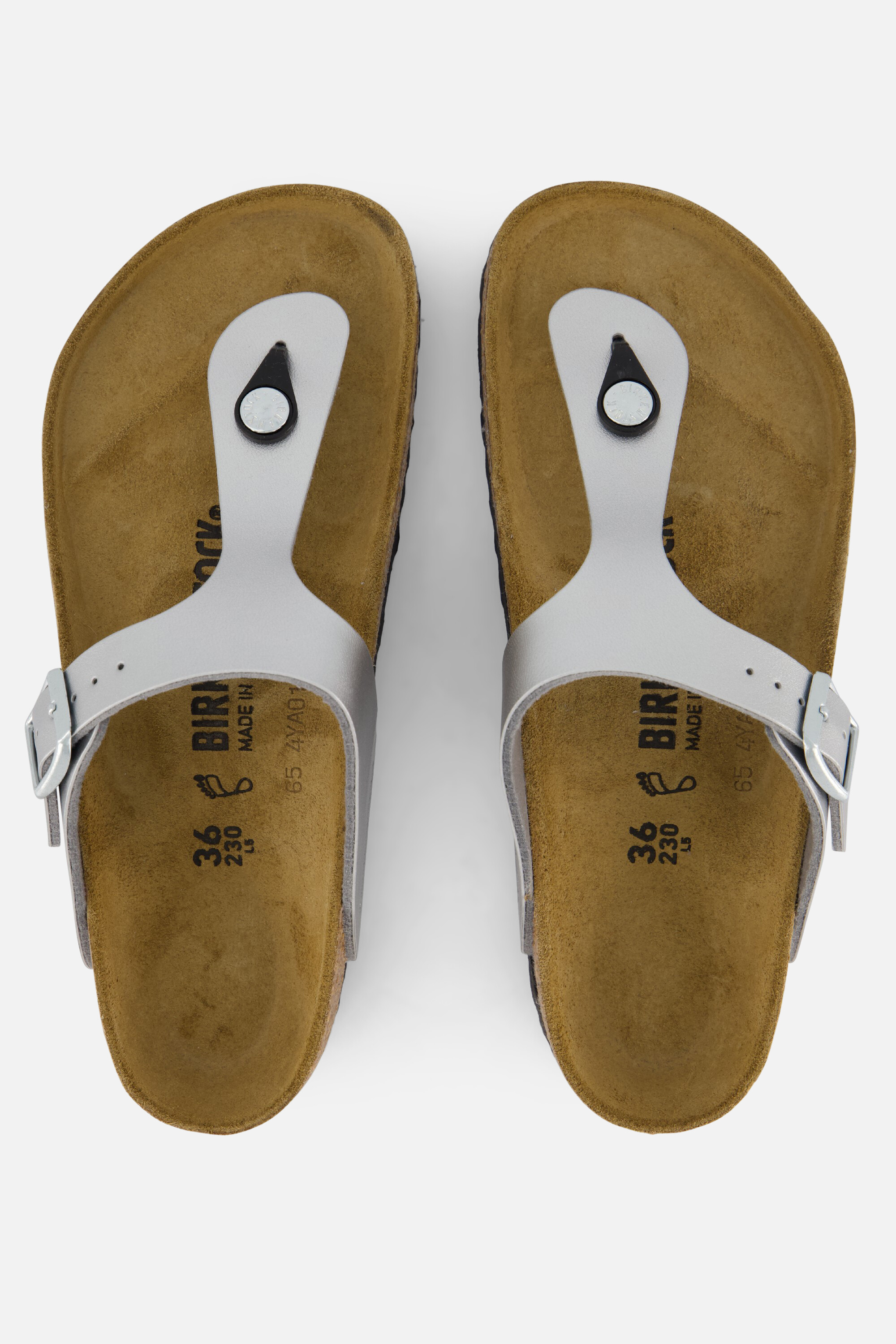 Birkenstock Gizeh Slippers zilver Imitatieleer afbeelding 2